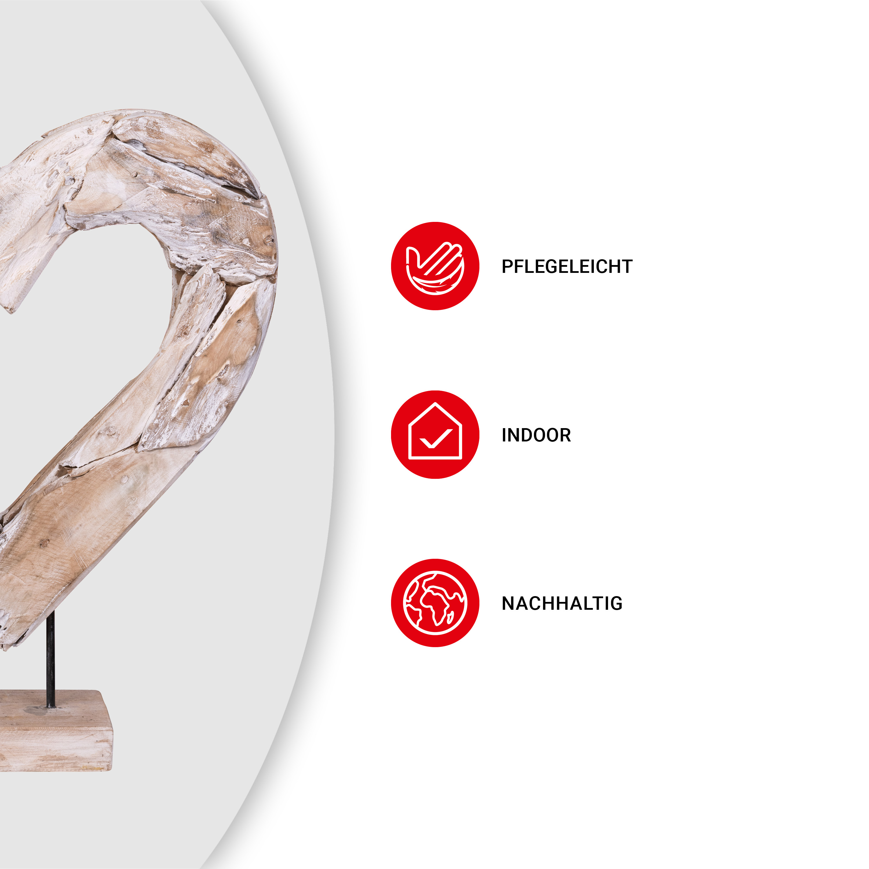 Statue - Herz/Shabbyoptik - 70 cm - VE: 1 Stück