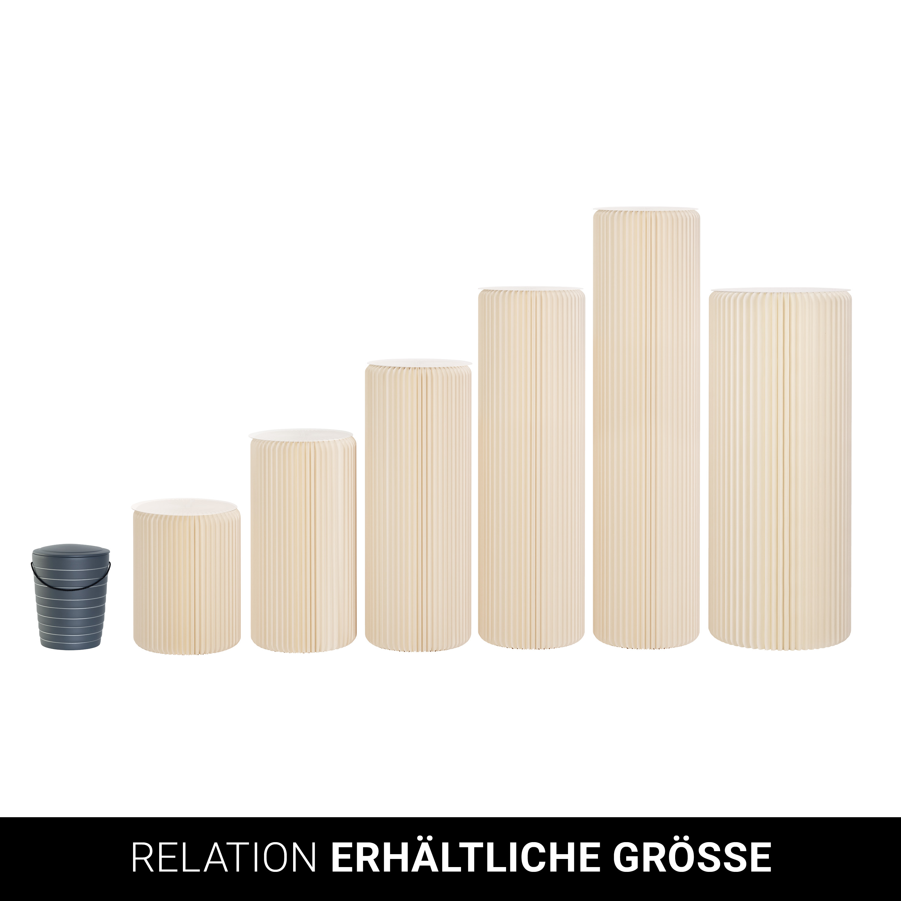 Papierdekosäule "Tokio"- beige - 6er Set