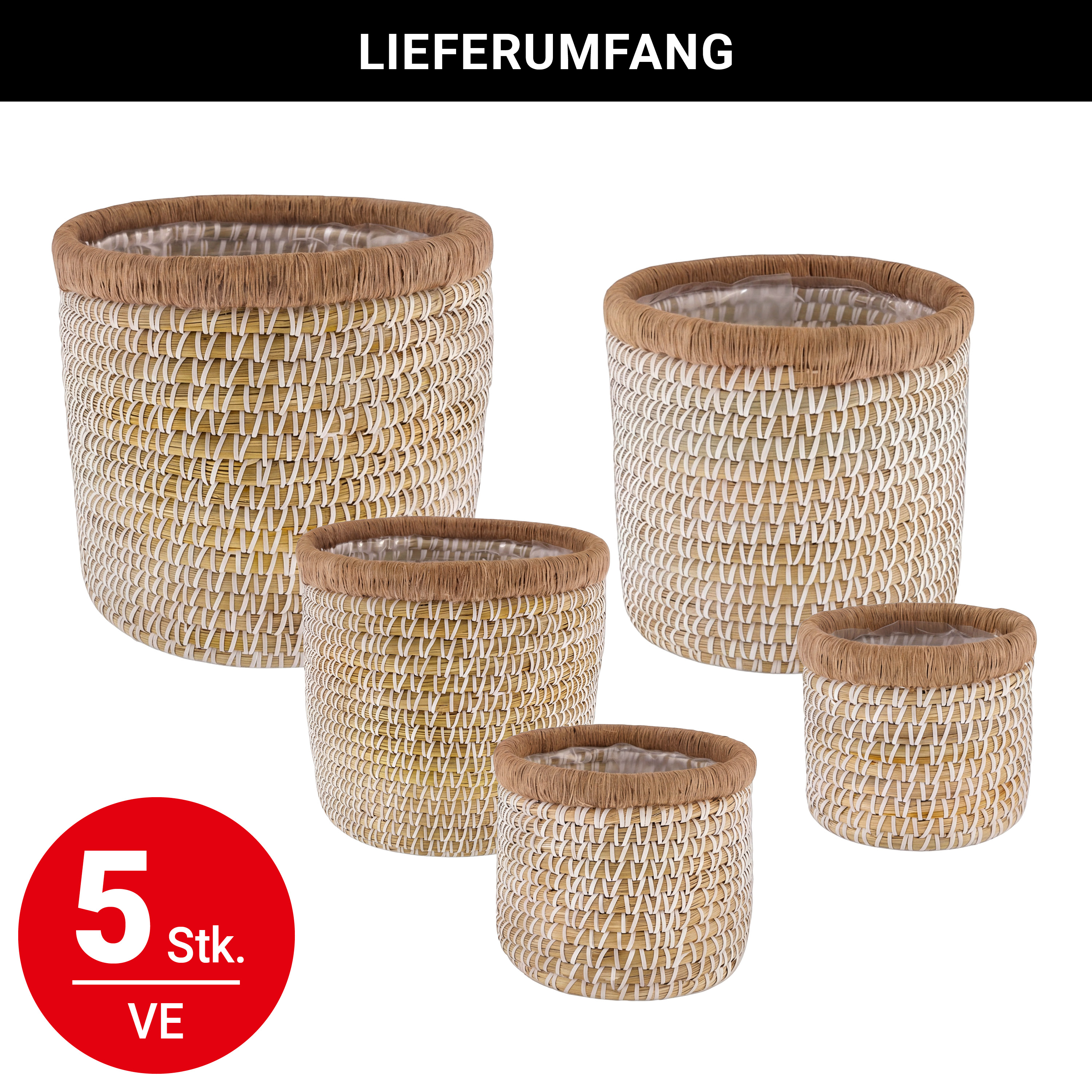 Körbe - Seegras - Set: 5-teilig