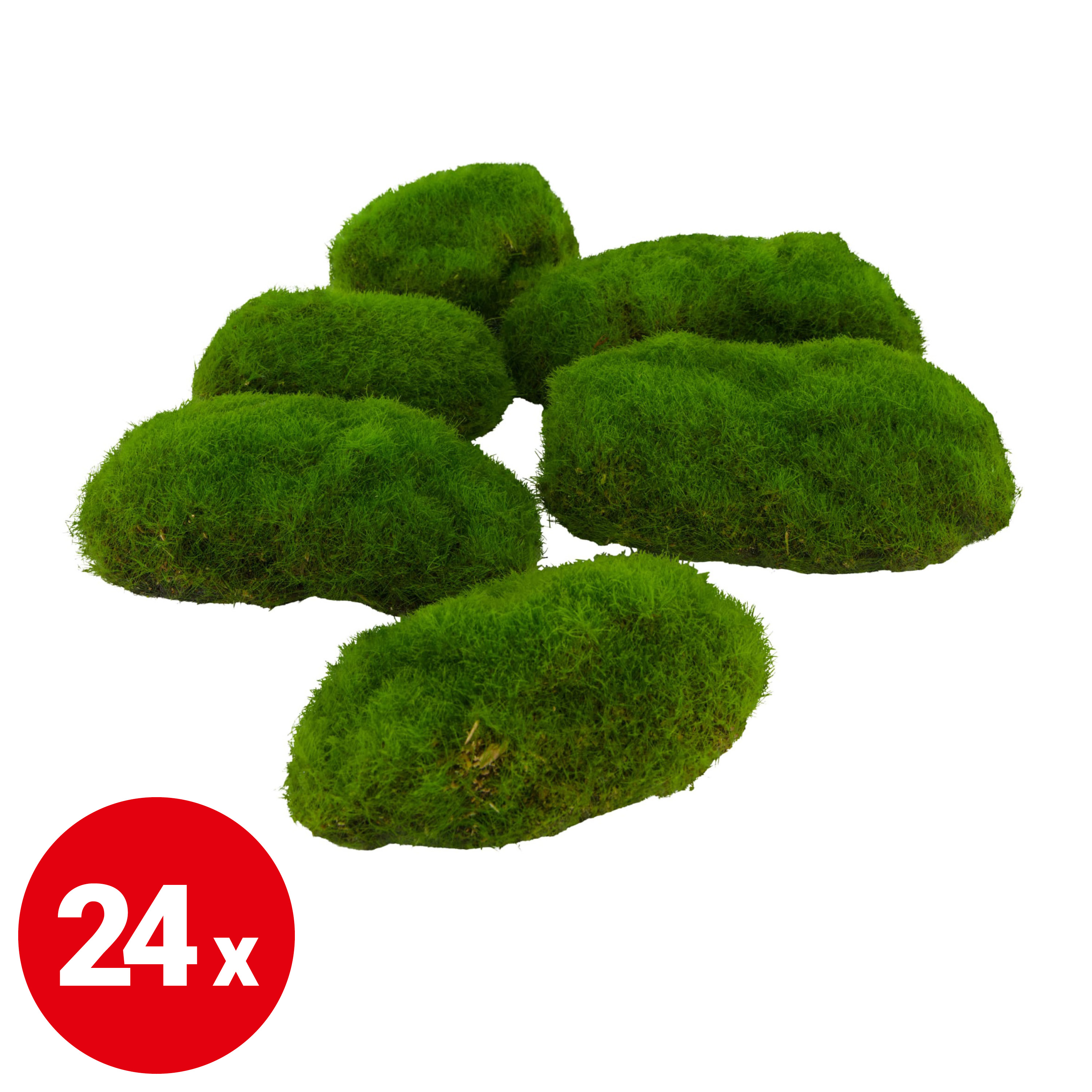 Moosstein - grün - 20 cm - Set: 24-teilig