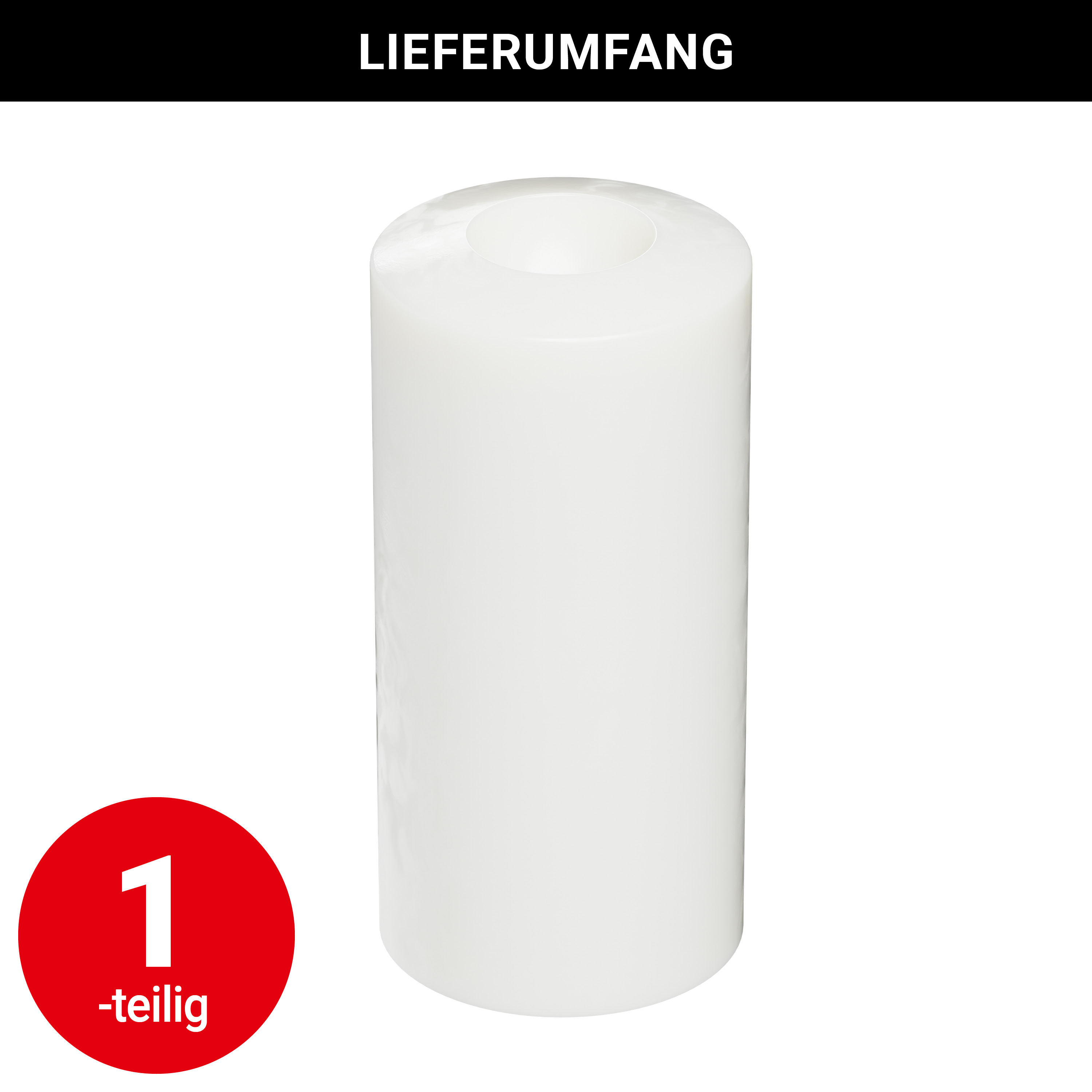 Kerze Tempus - weiß - Ø12cm H 25cm | weiß | 12 cm | 25 cm
