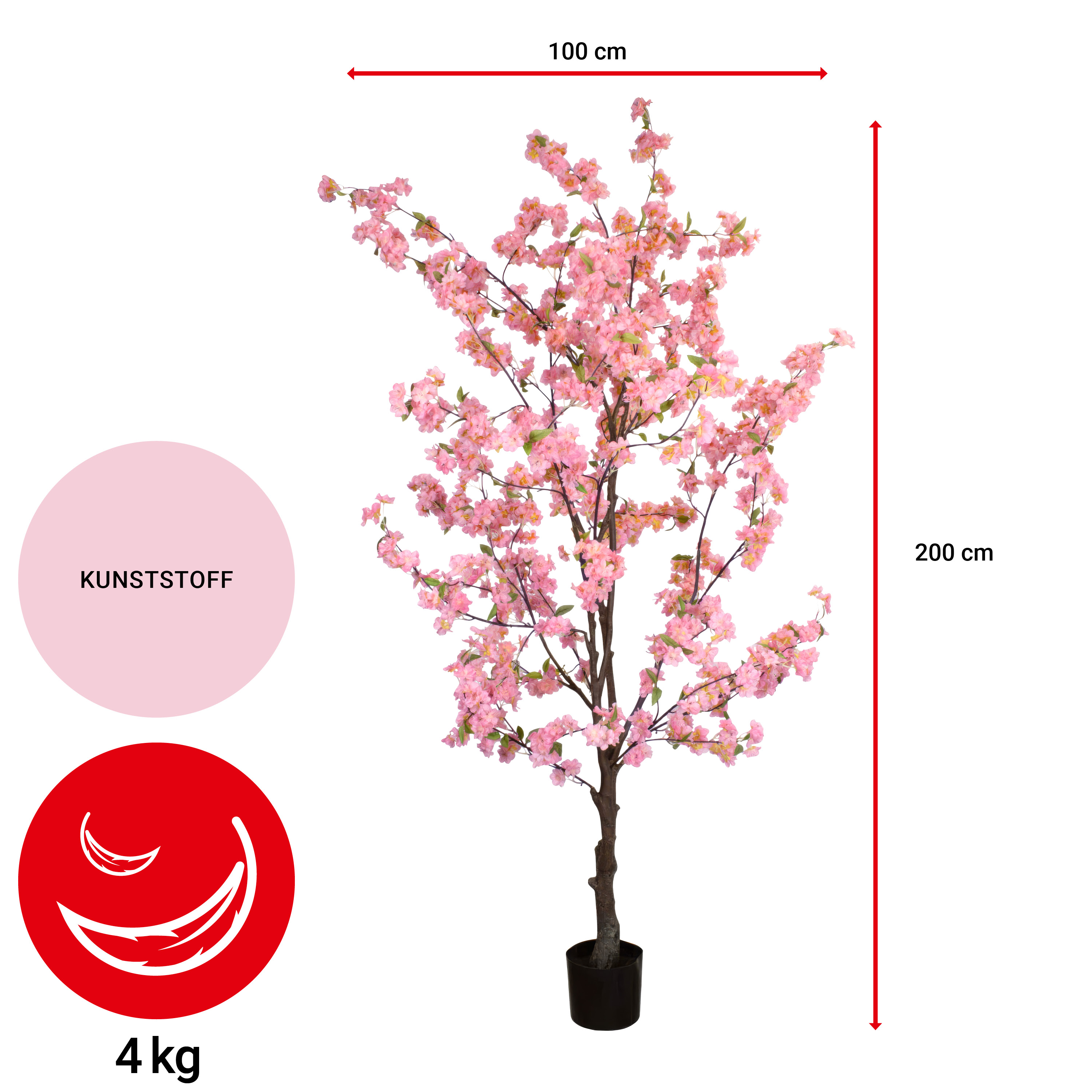 Pfirsichblütenbaum - 200 cm - VE: 2 Stück