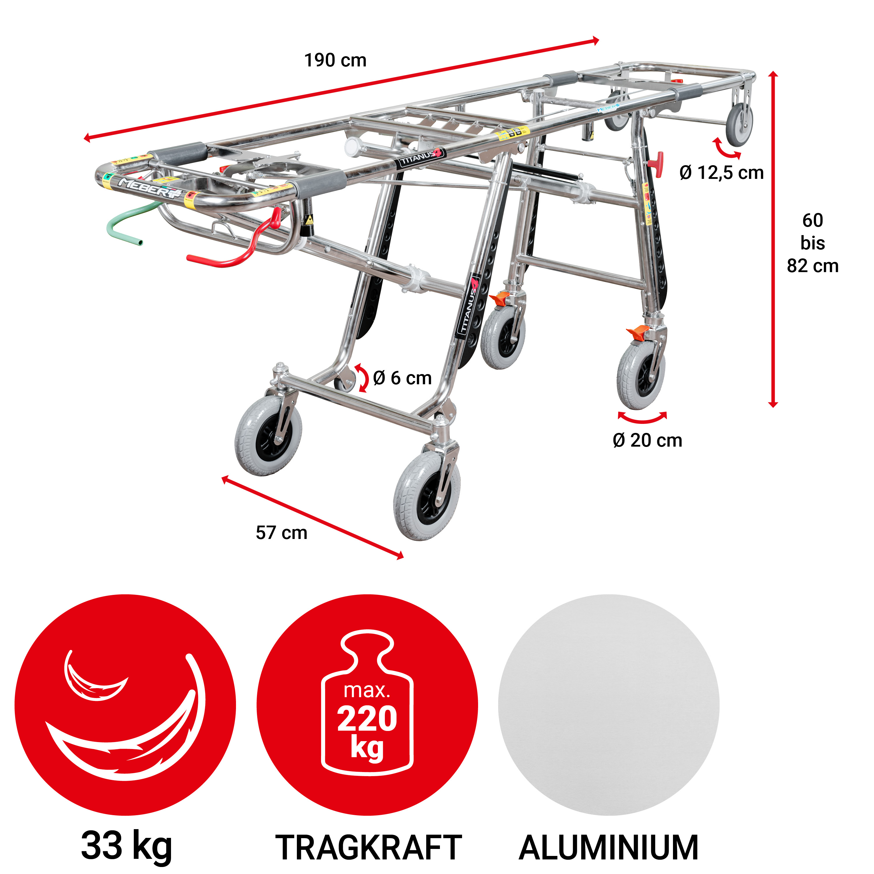 Meber Titanus Transportwagen höhenverstellbar