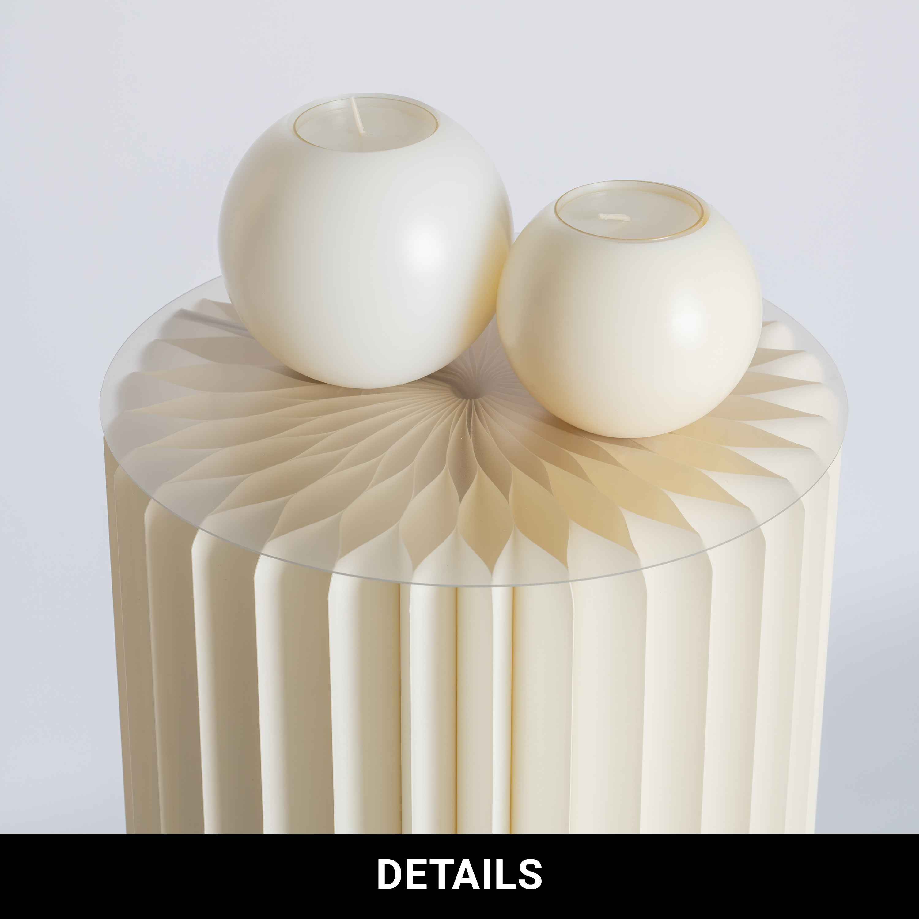 Papierdekosäule "Tokio"- beige - 6er Set