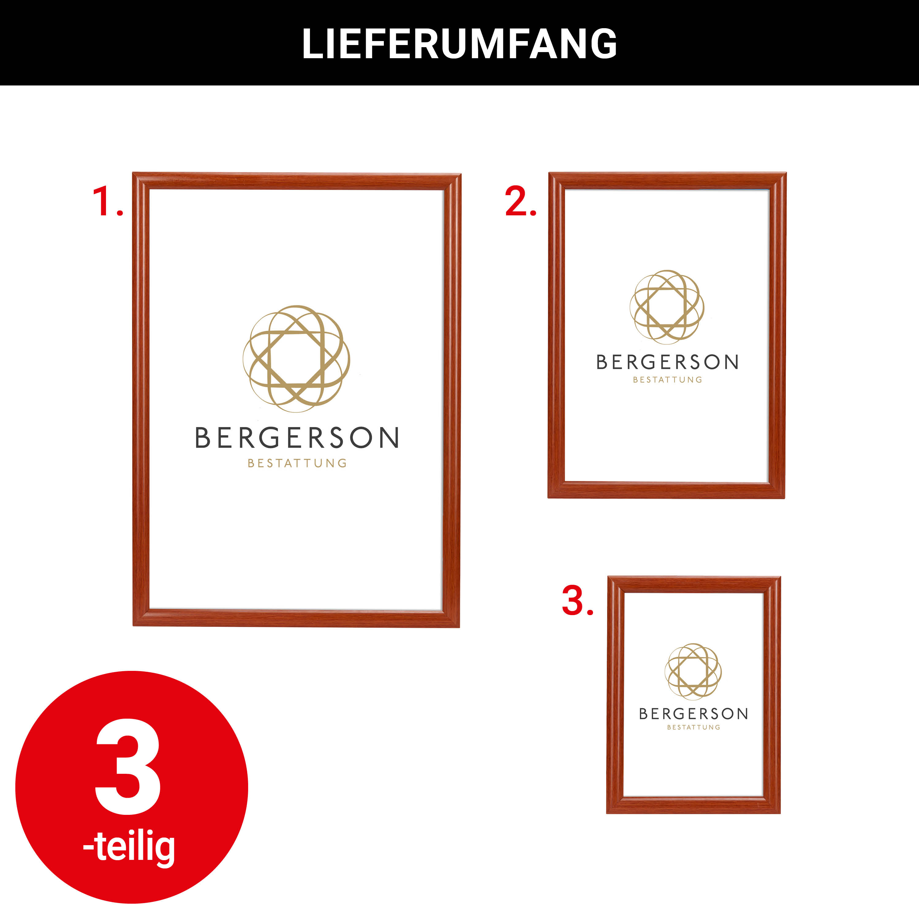 Alu Klapprahmen Set in Holzoptik DIN A4, DIN A3, DIN A2