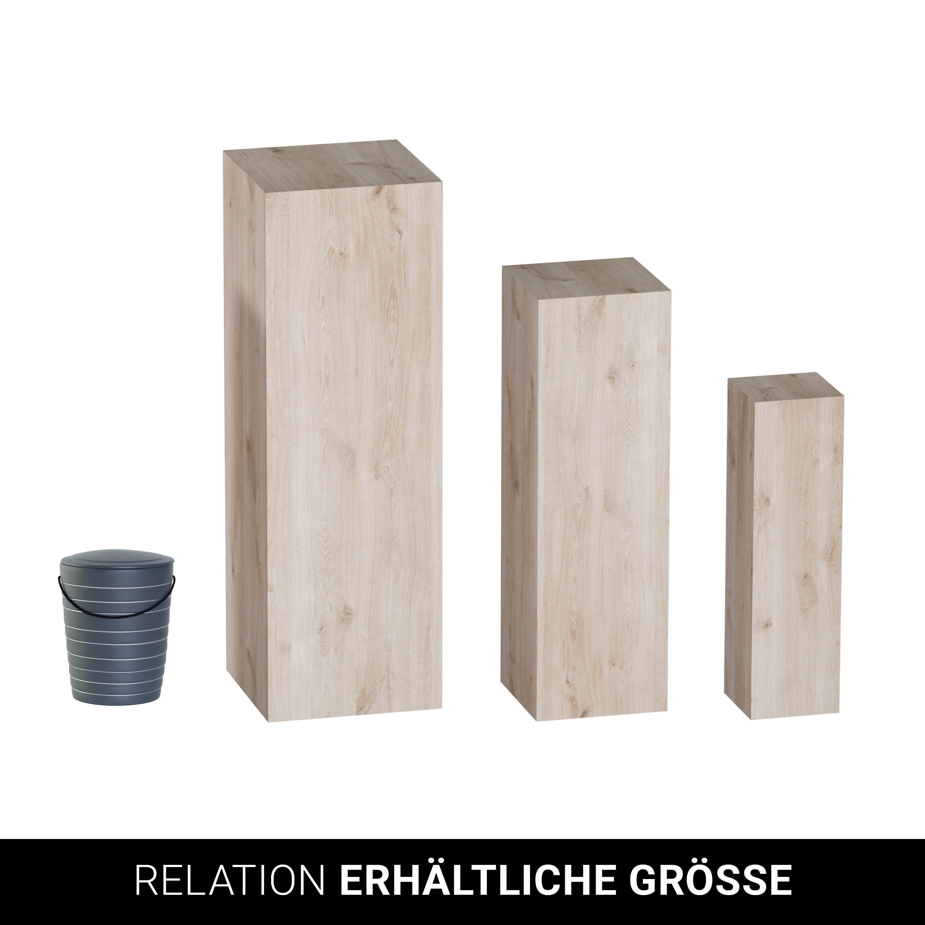 Dekosäule "Rom" Natur - hellbraun - 3er Set