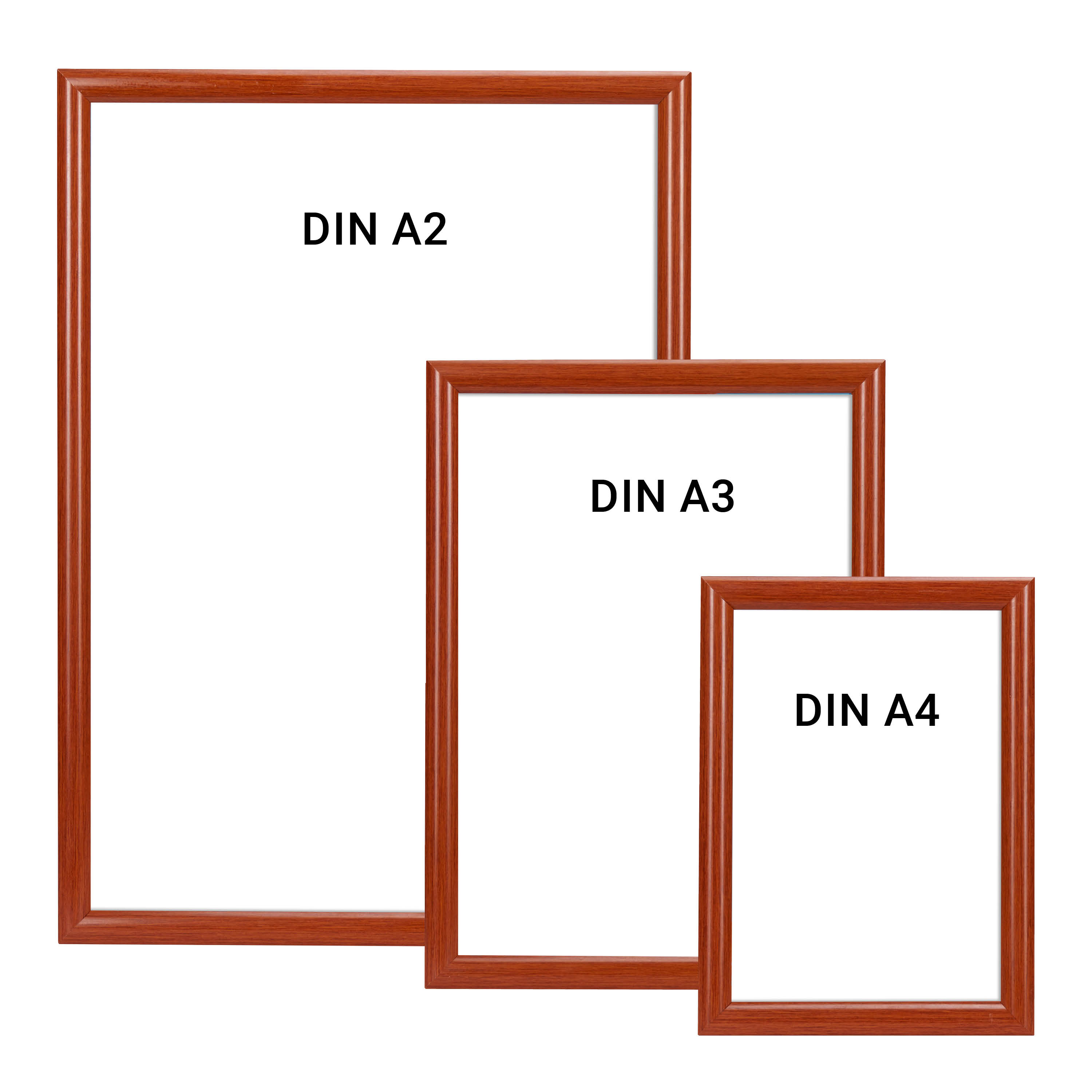 Alu Klapprahmen Set in Holzoptik DIN A4, DIN A3, DIN A2