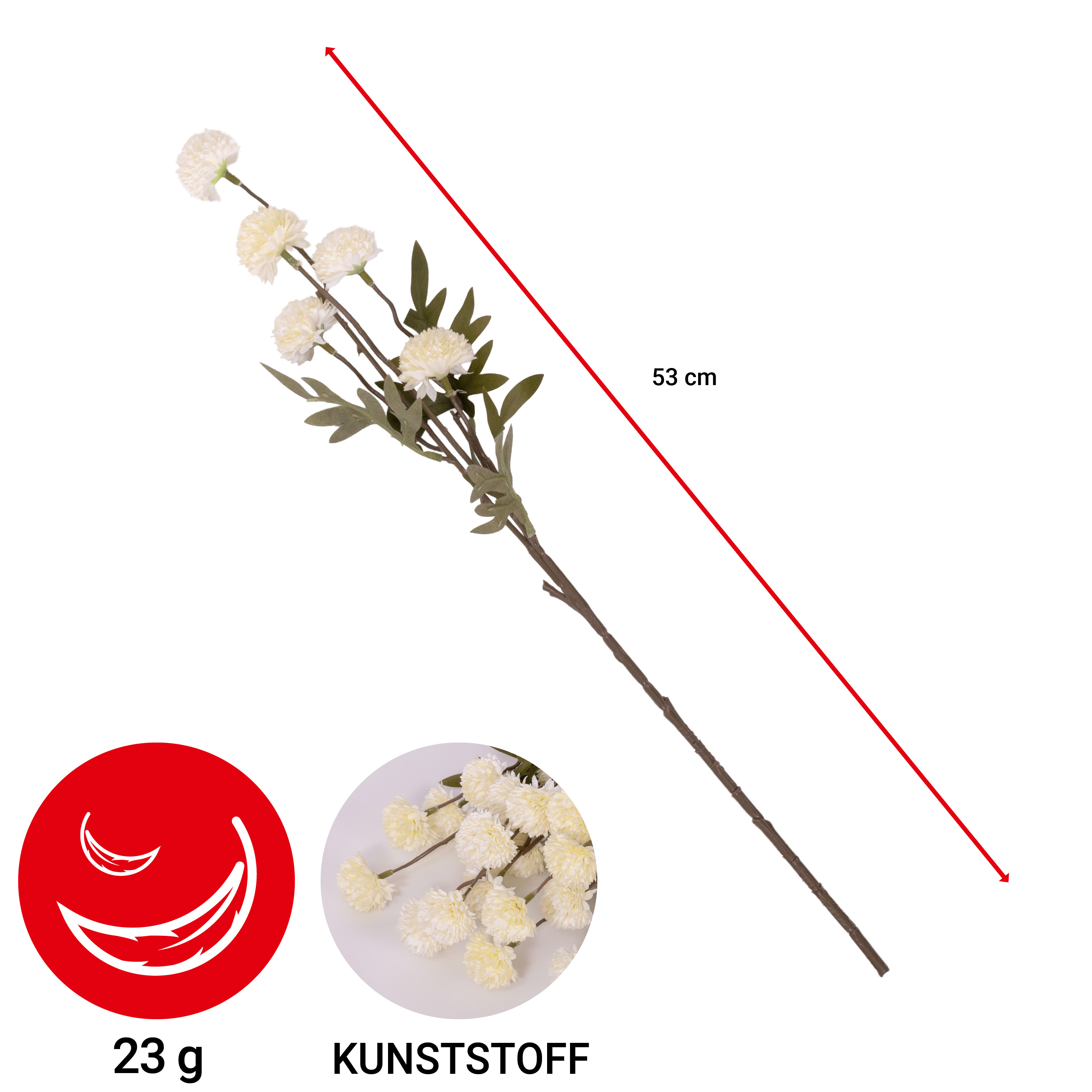 Zweig - Dahlie - 53 cm - VE: 6 Stück