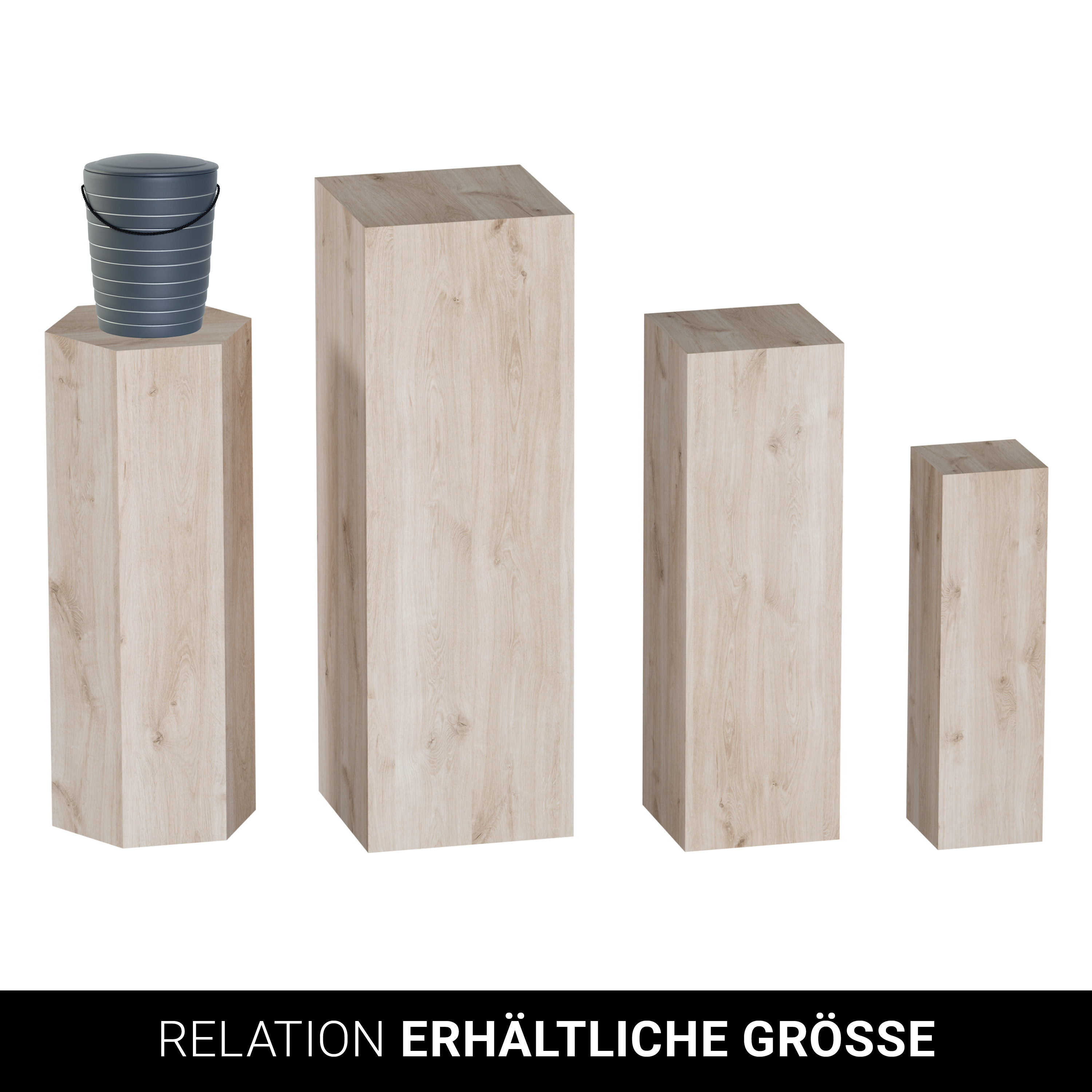 Dekosäule "Rom" Natur - hellbraun - 7er Set