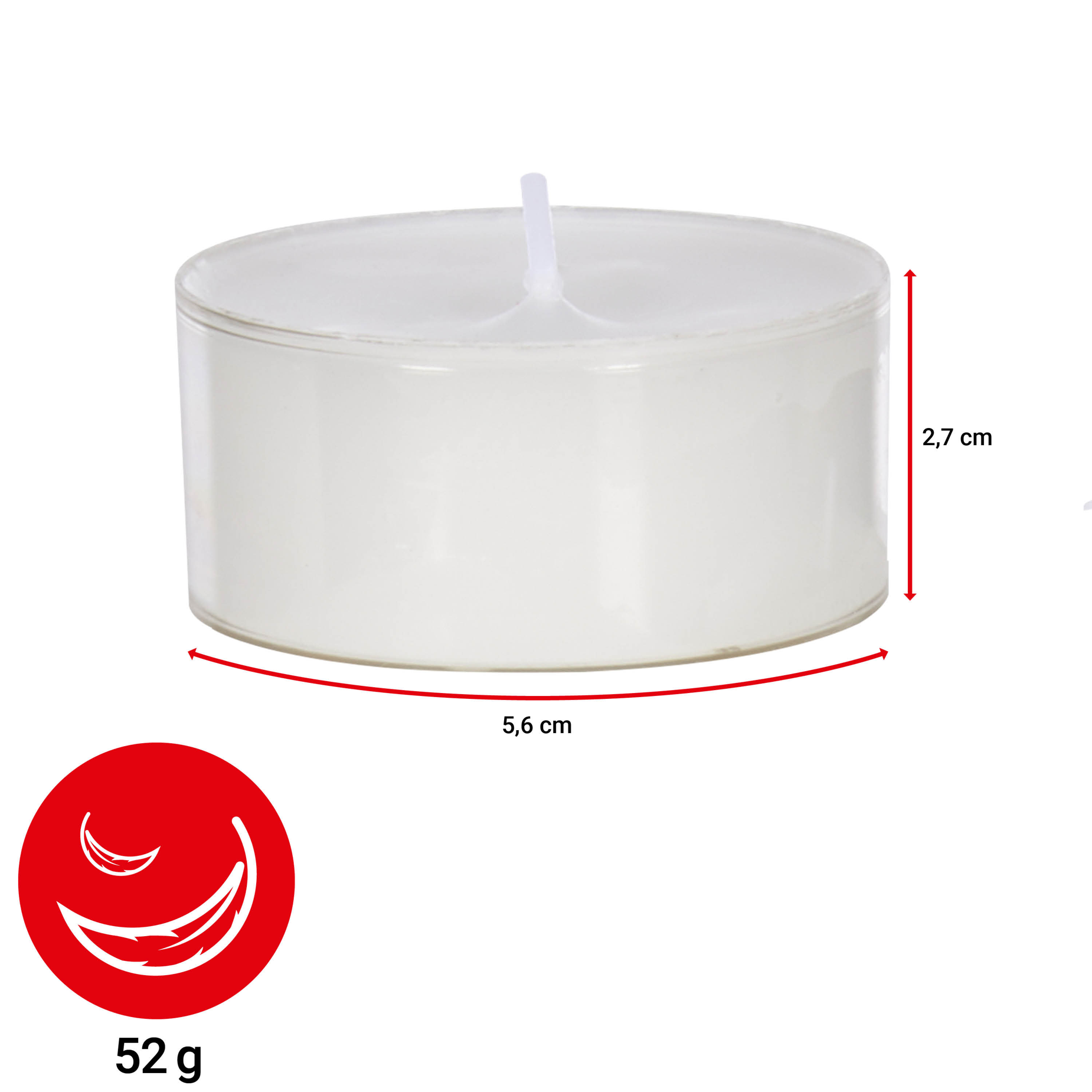 Teelichter Maxi - Ø 5.6cm - 12x16 Stück (192) | Set: 12 x 16 Stück