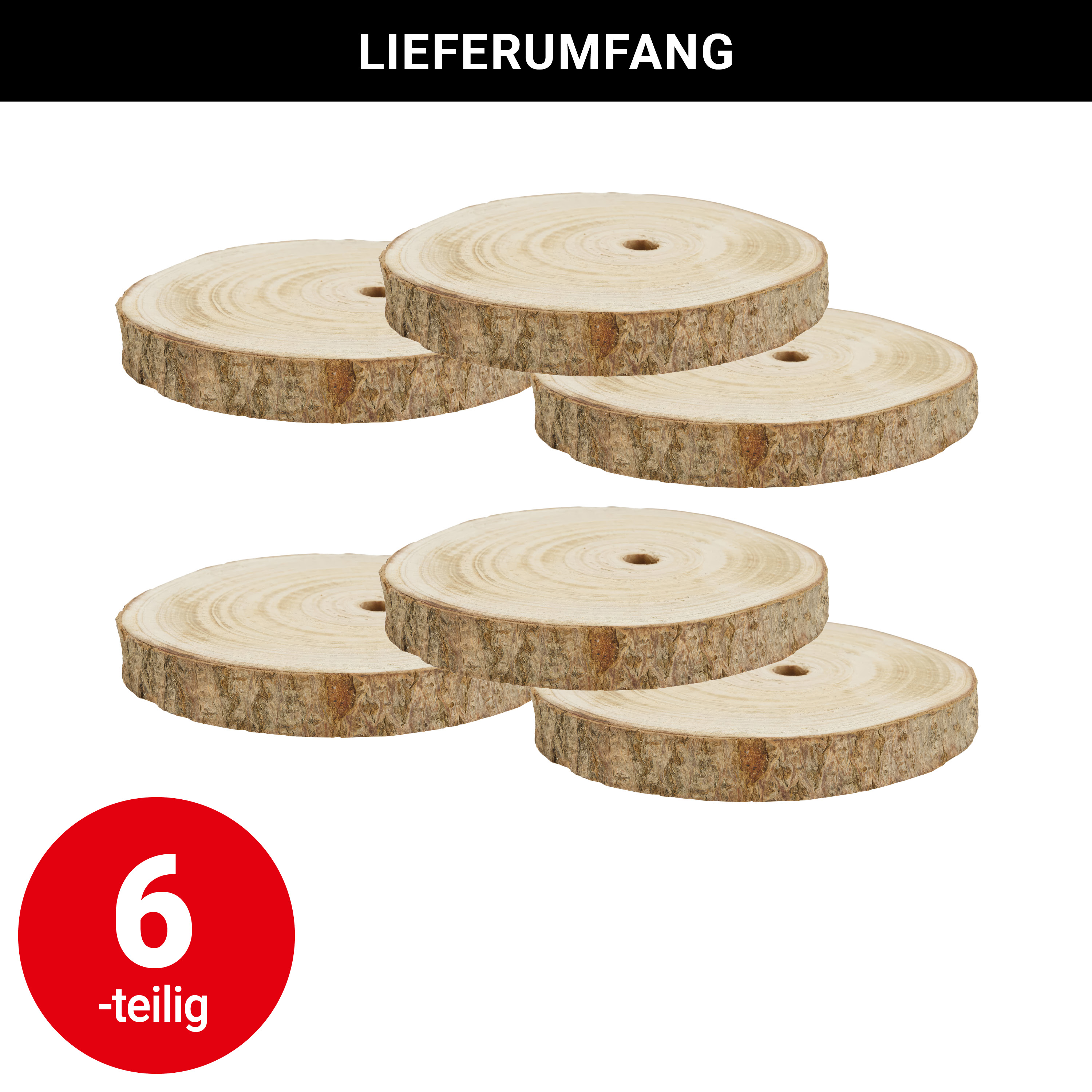 Baumscheibe - Paulownia-Holz - Ø 20 cm - VE: 6 Stück