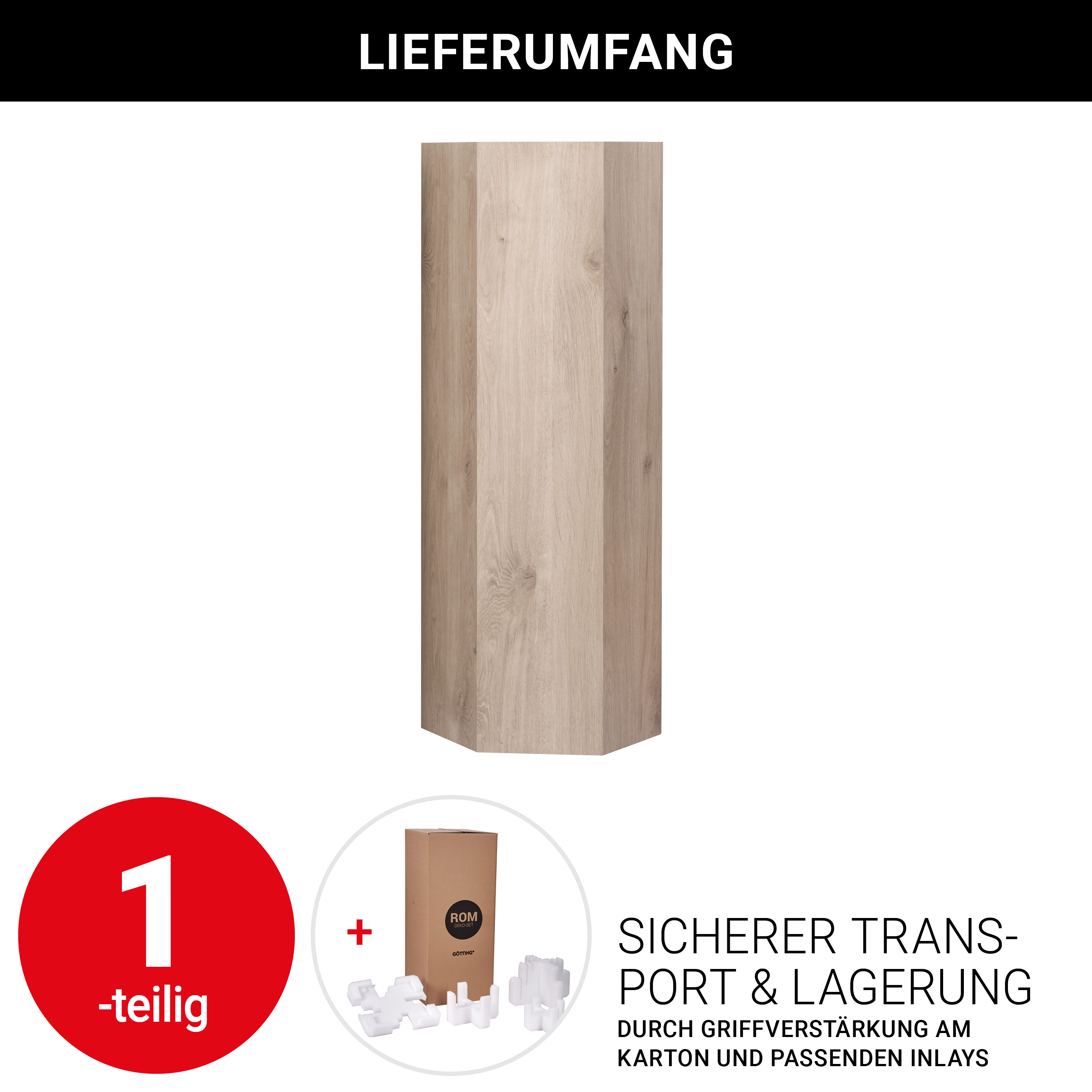 Urnensäule "Rom" Natur - hellbraun