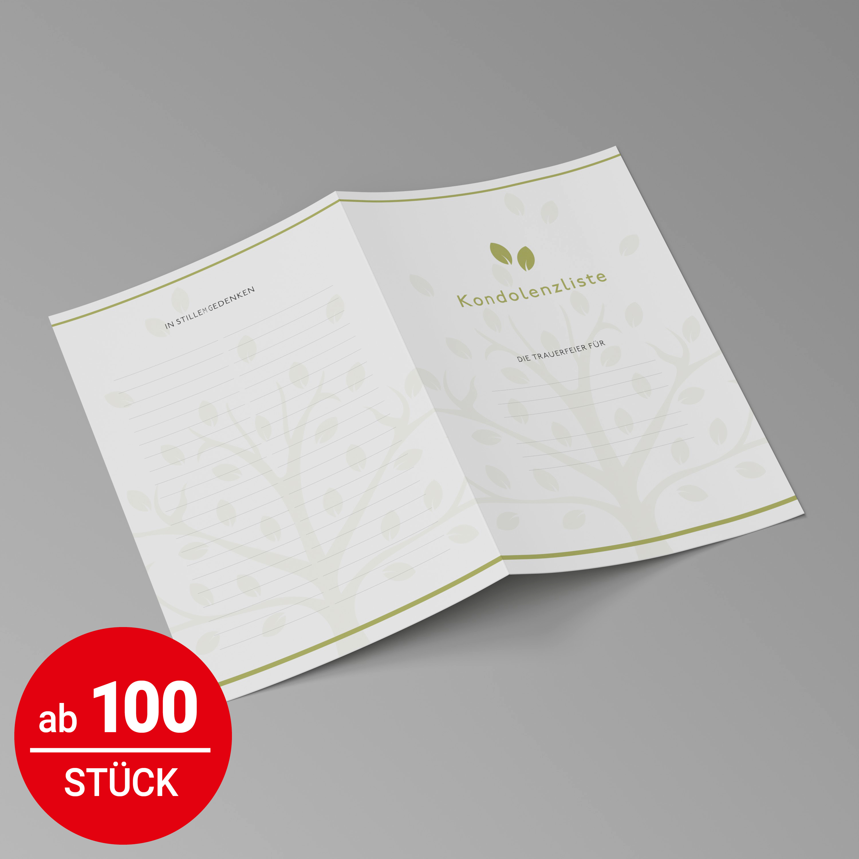 Kondolenzliste "GÖTTING LINEA" - Baum - DIN A3 - Startblatt mit Namensfeld - VE: 100 Stück