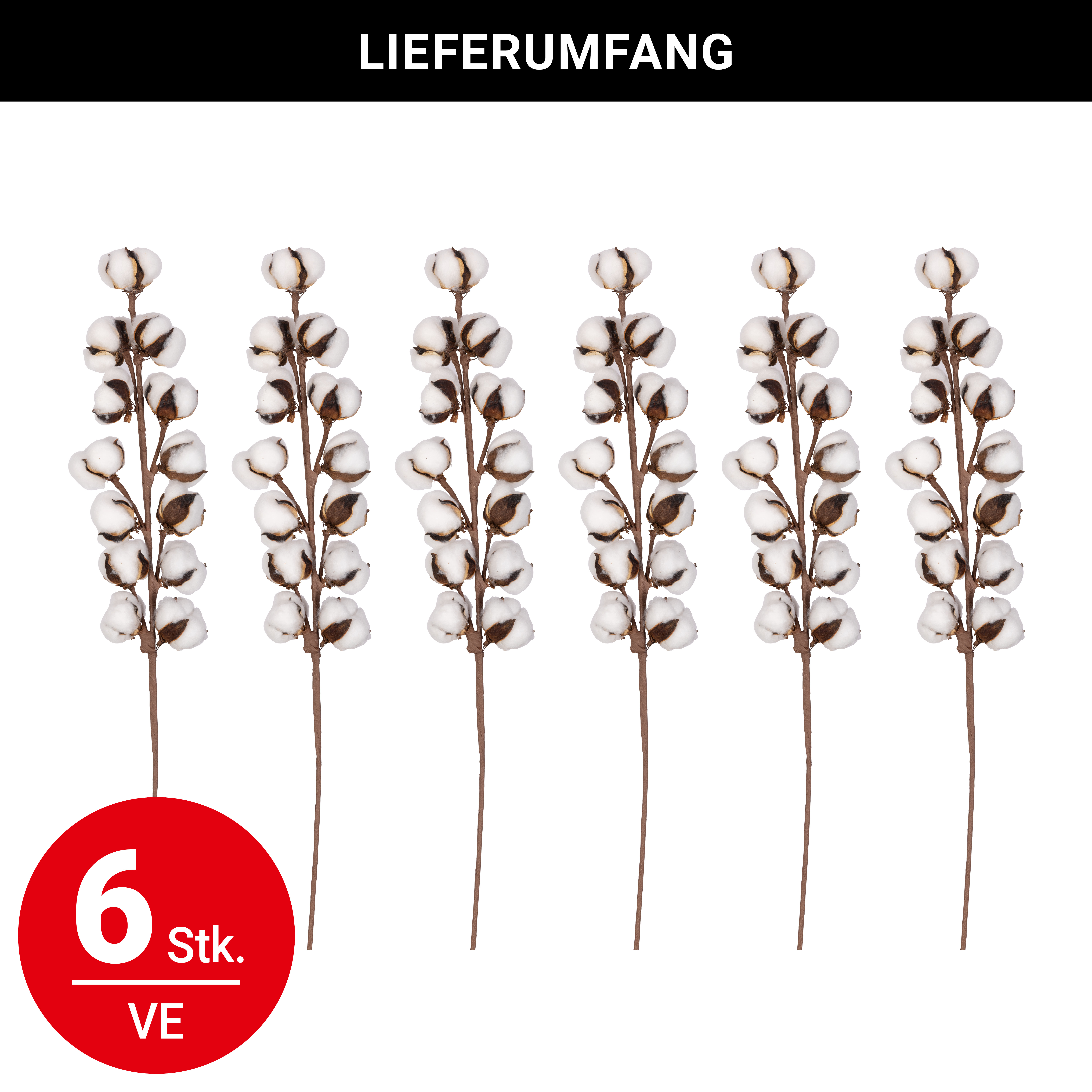Zweig - Baumwolle - 68 cm - VE: 6 Stück