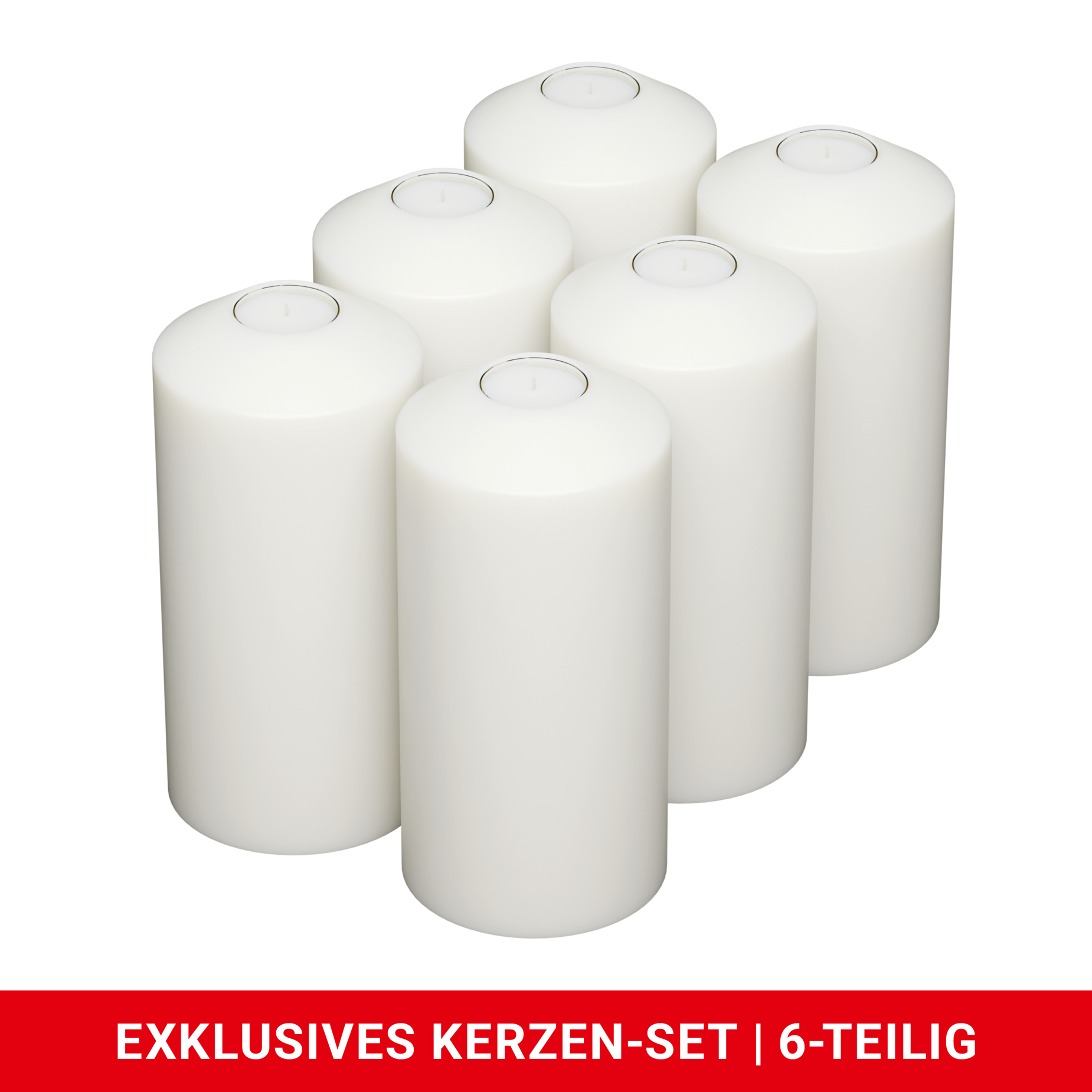 Special Offer: Tempus Candle Set - Small Tealights - White - Set of 6