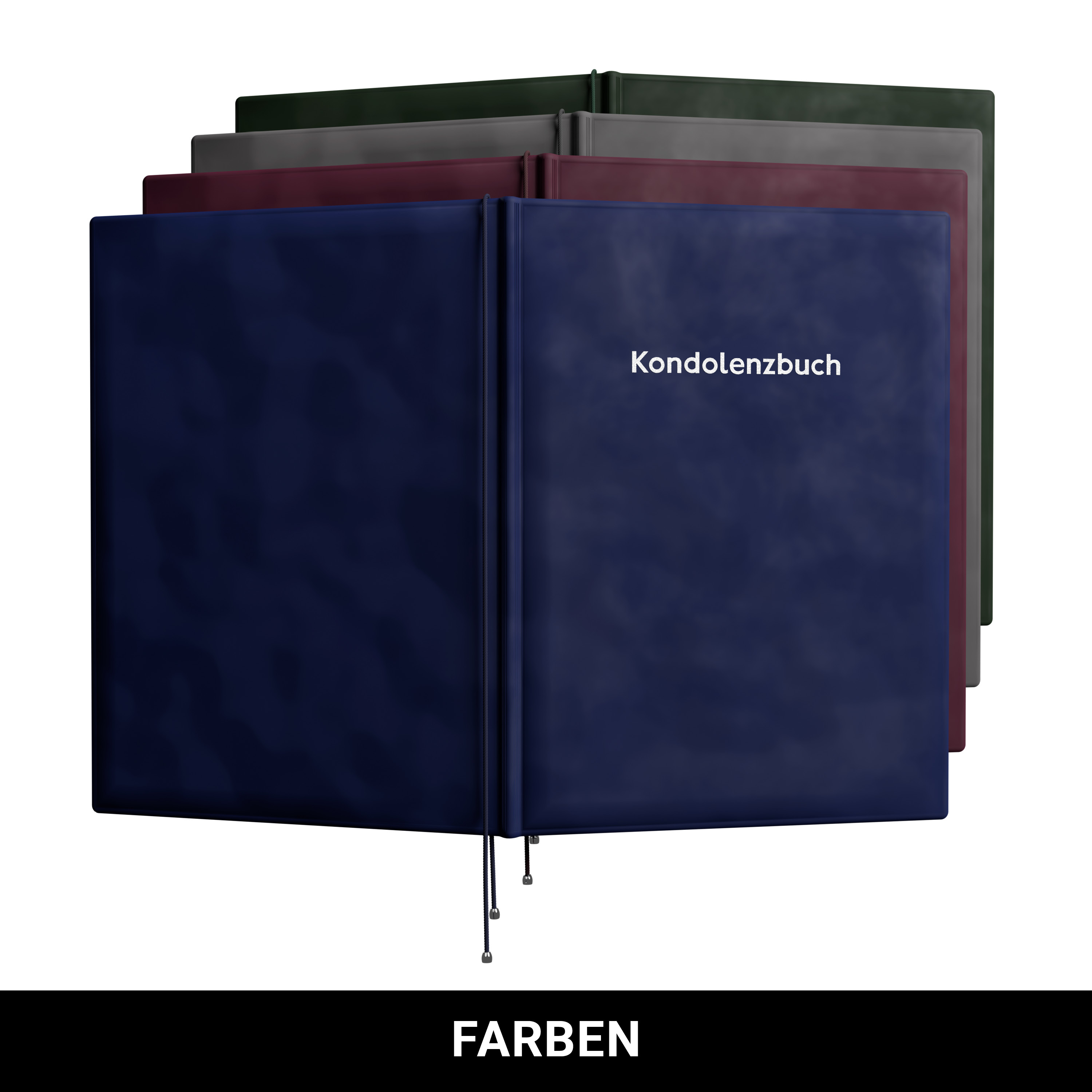 Kondolenzmappe aus Velours Grau - Druck Silber - 10 Stück