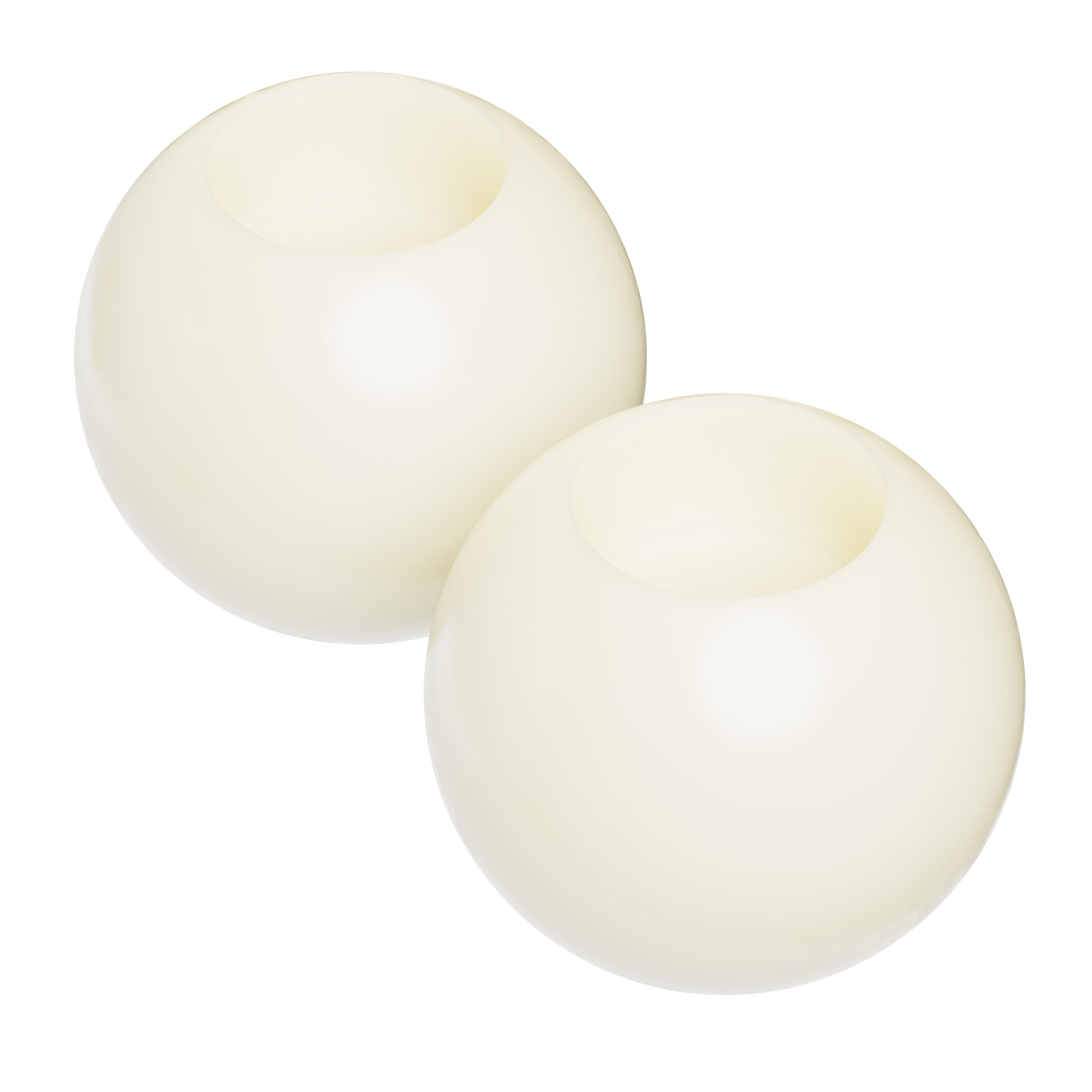 Kerze Tempus Kugel - creme - Ø11.5cm - 2 Stück
