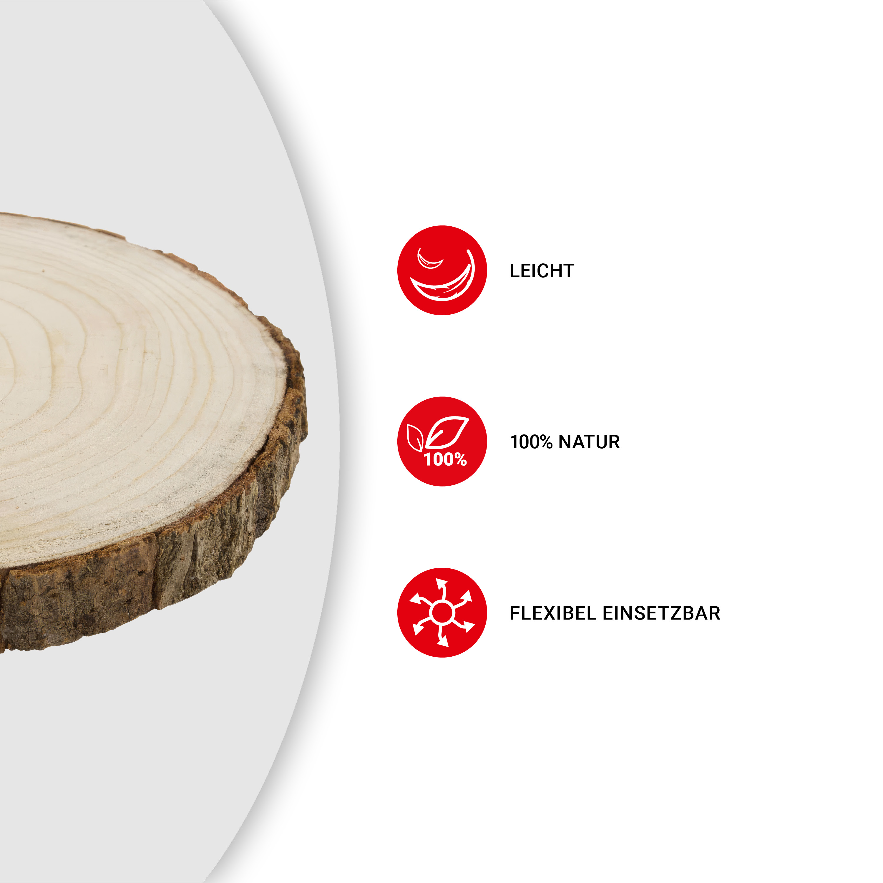 Baumscheibe - Paulownia-Holz - Ø 34,5 cm - VE: 6 Stück
