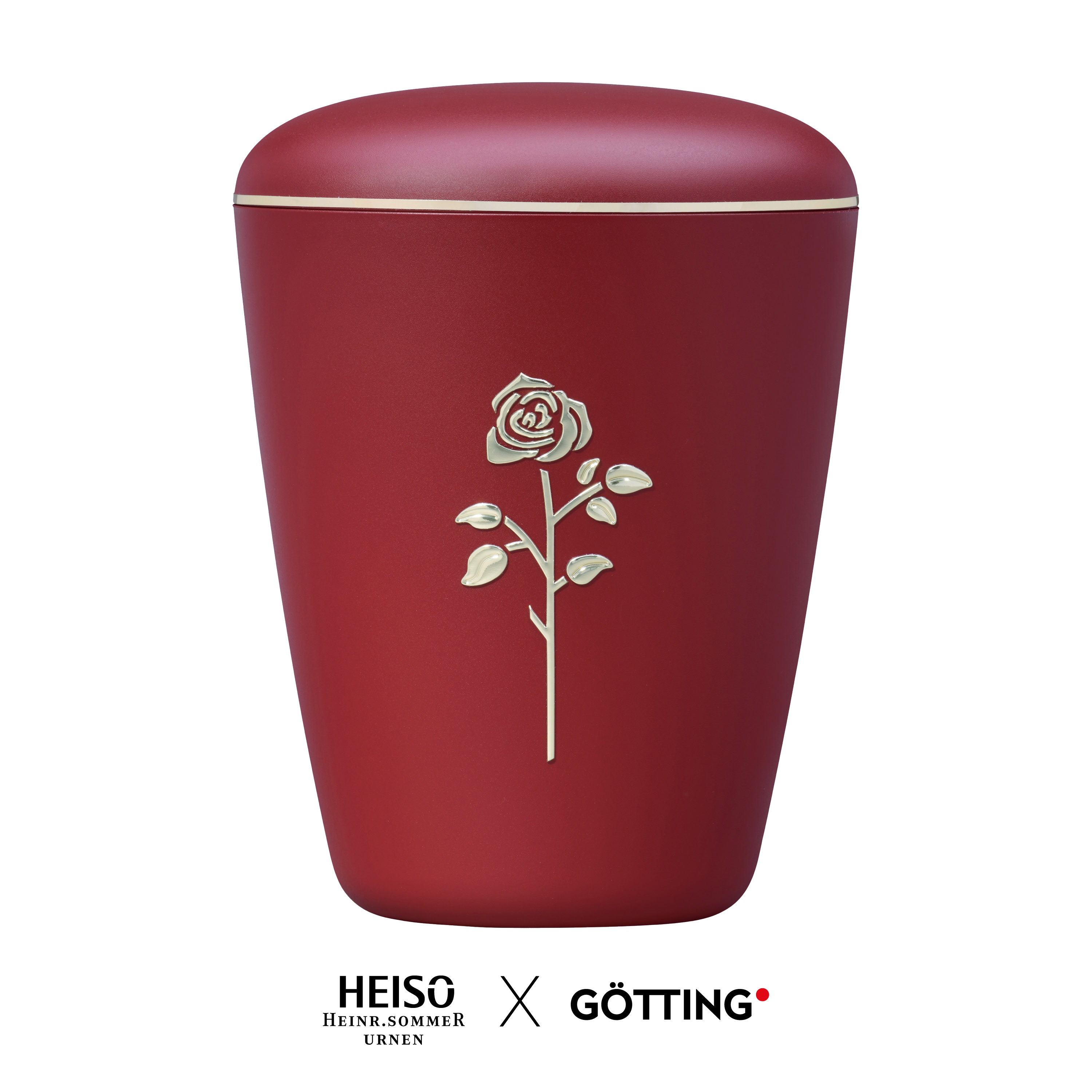 Heiso Naturstoffurne "Exclusive Stripdome" - Rose