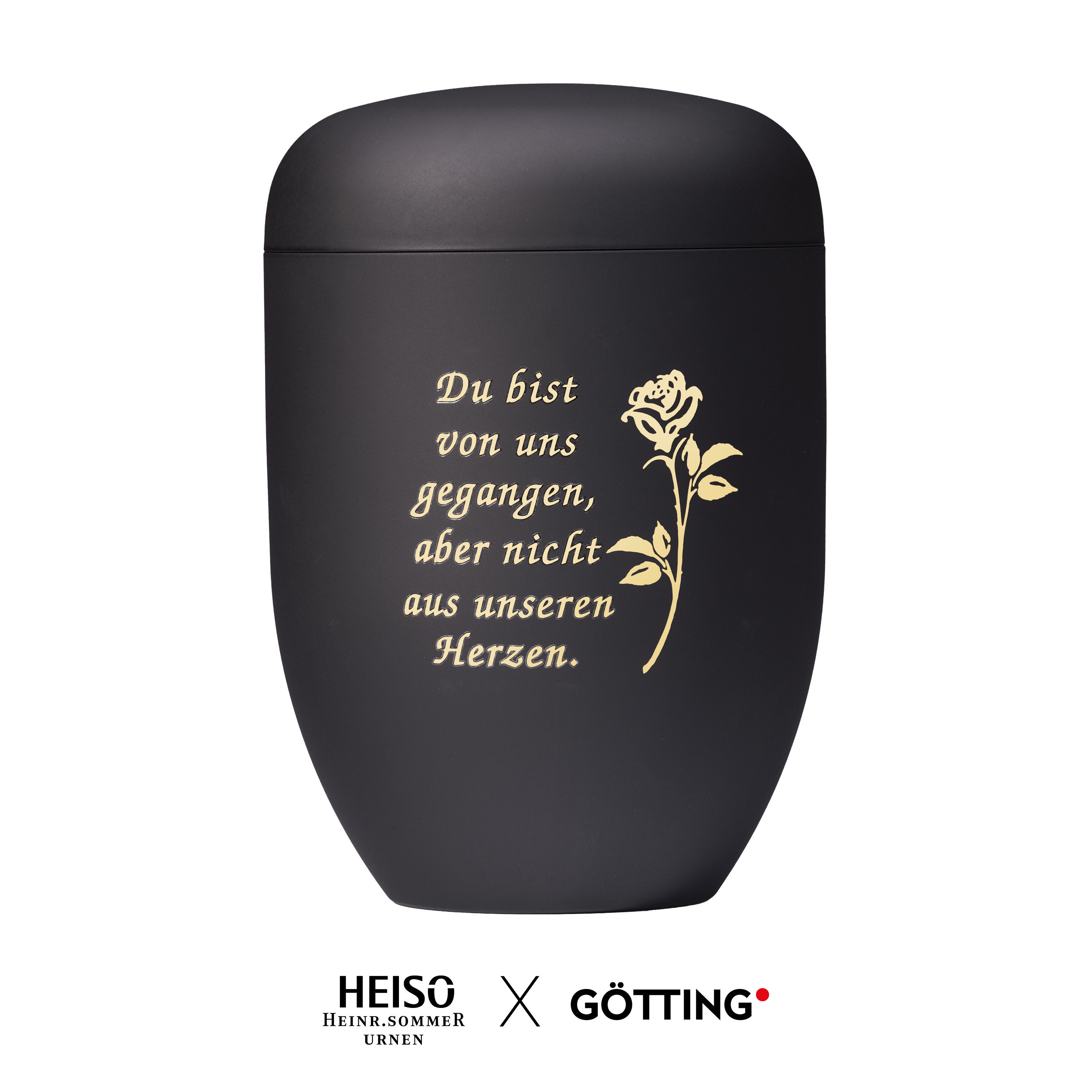 Heiso Naturstoffurne "Elegance Trauertexte" - Rose