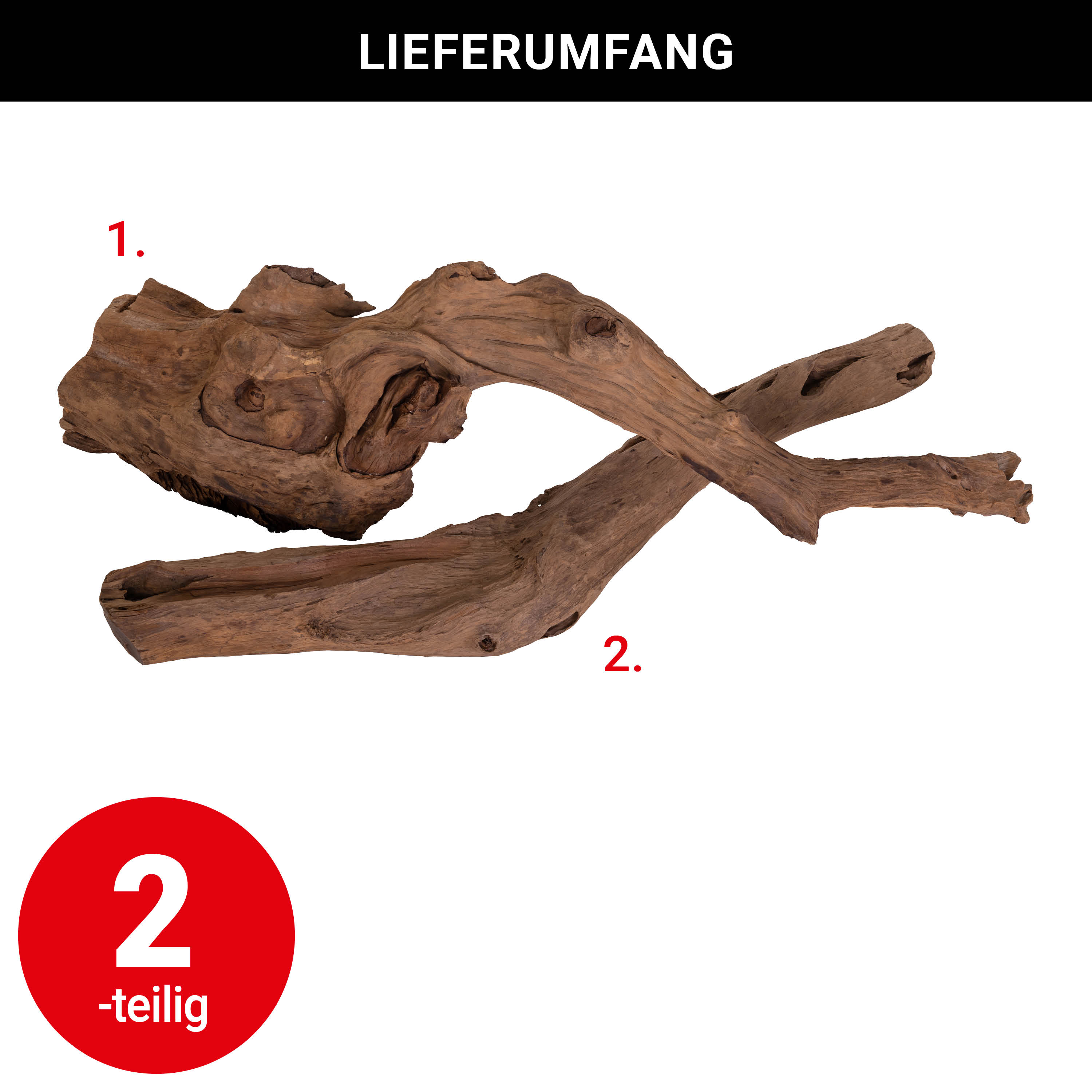 Treibholz - Naturform - Set: 2-teilig