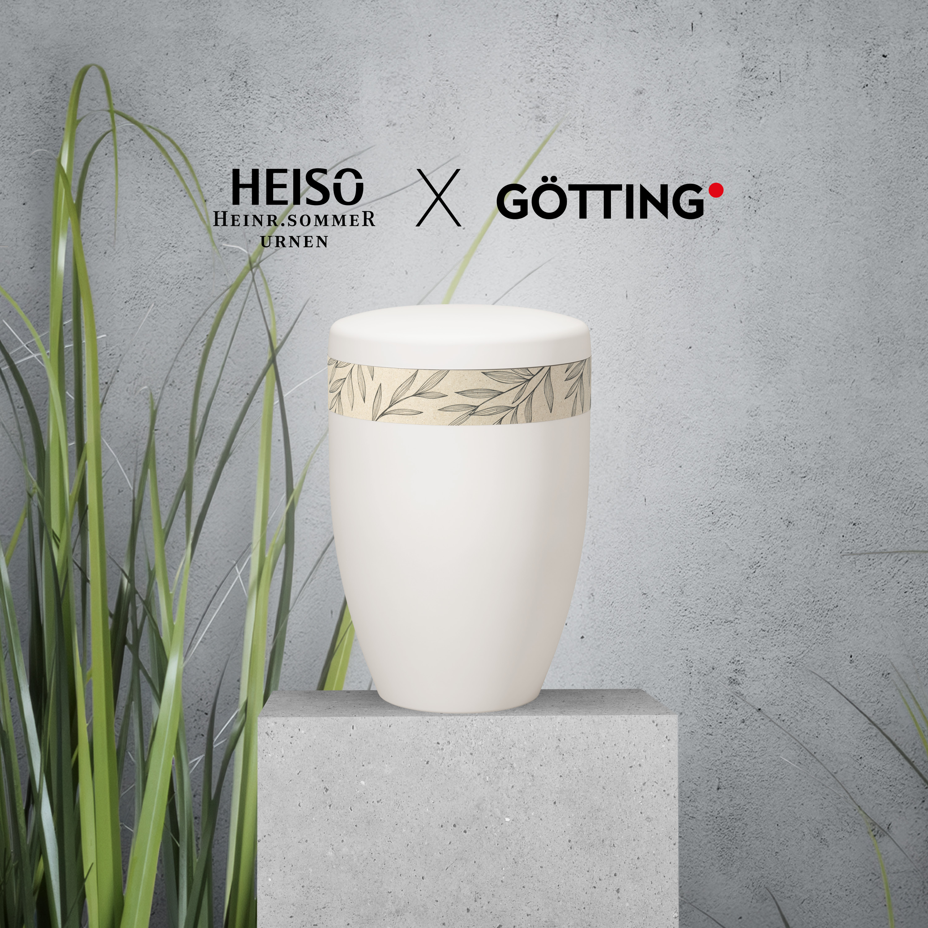 Heiso Naturstoffurne "Avantgarde Grasfaser-Dekorband" - Naturgräser