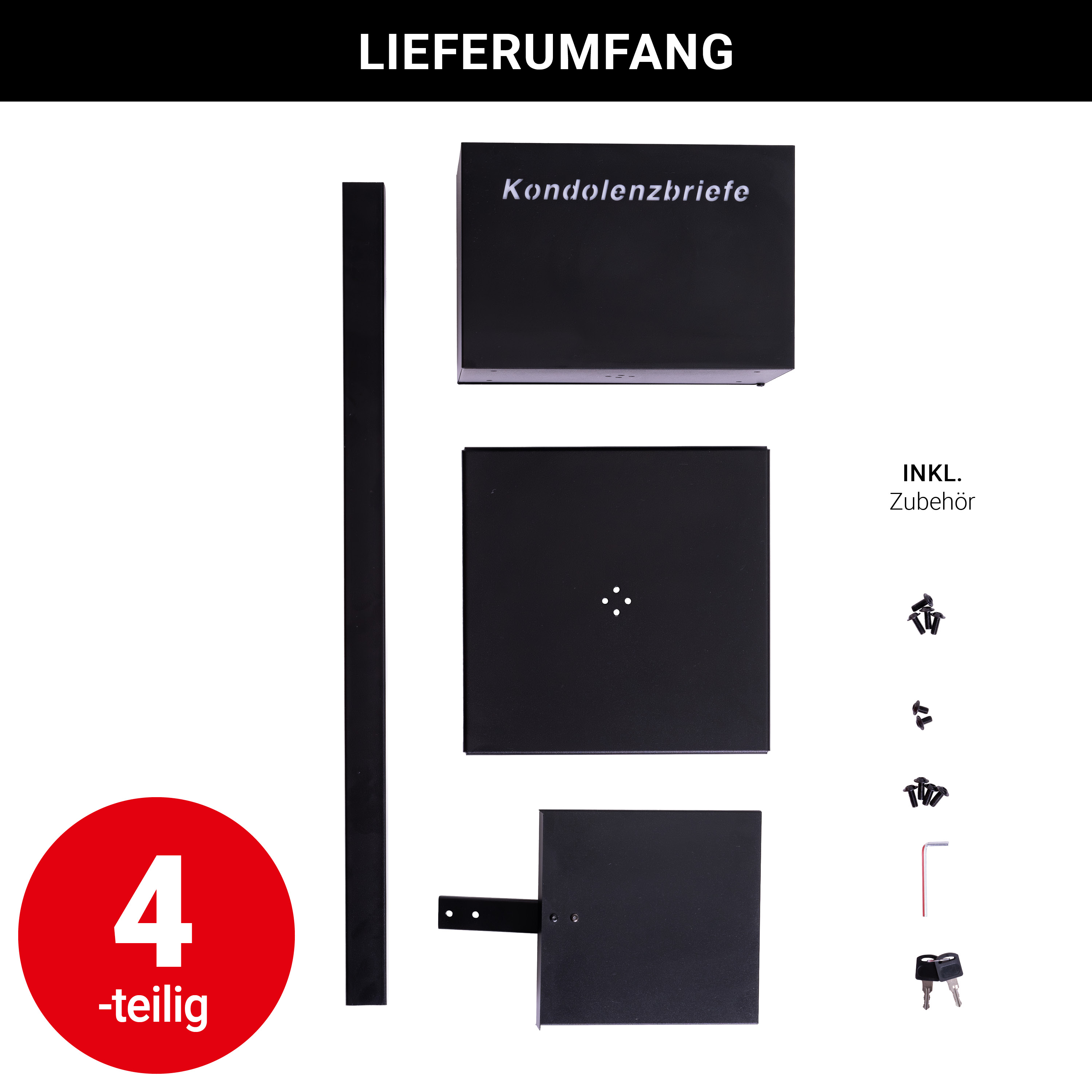 Briefkasten für Trauerkarten - schwarz