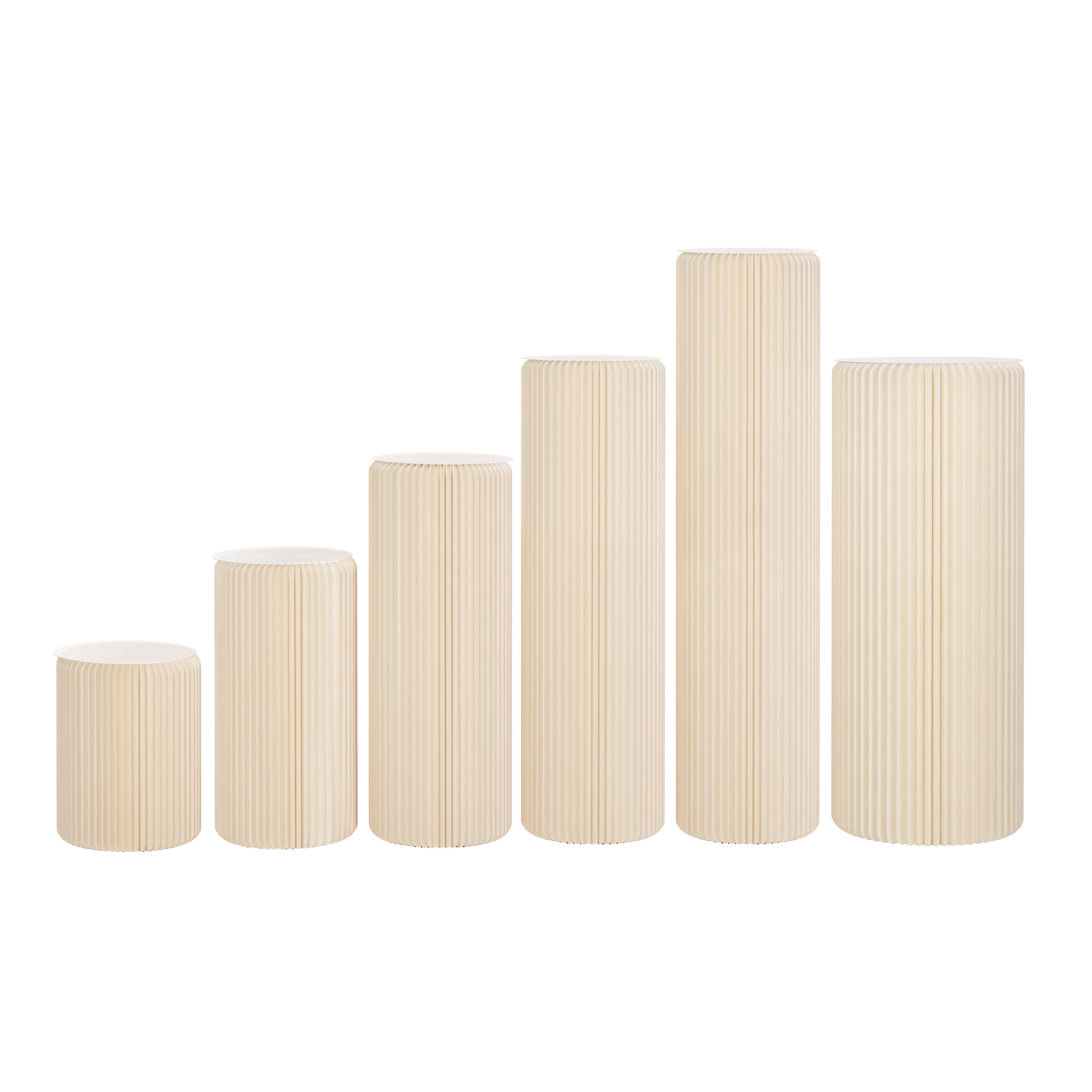 Papierdekosäule "Tokio"- beige - 6er Set