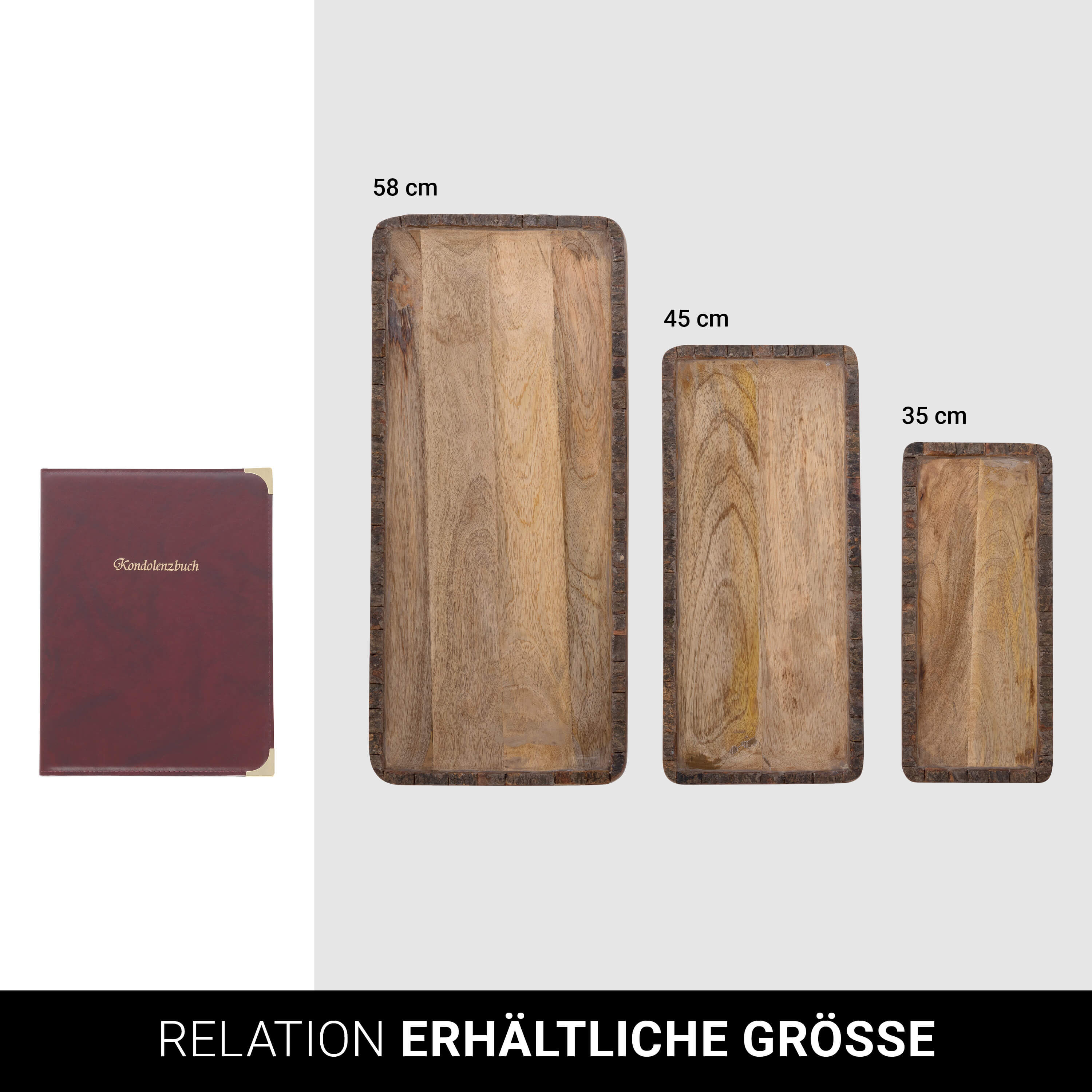 Dekoteller "Wooden" - Set: 3-teilig