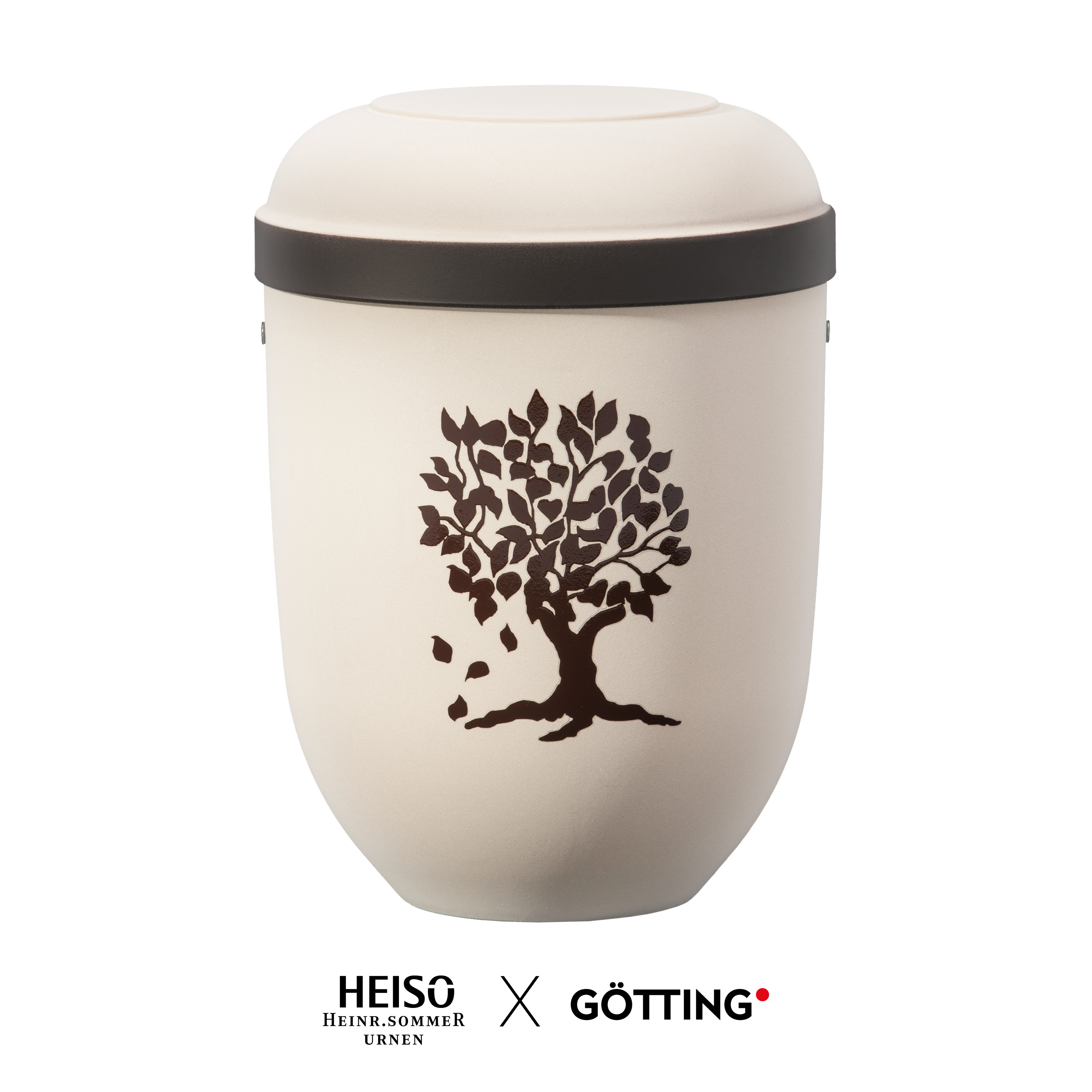 Heiso Naturstoffurne "Classic Combi Couleurs" - Braun abgesetzt - Lebensbaum
