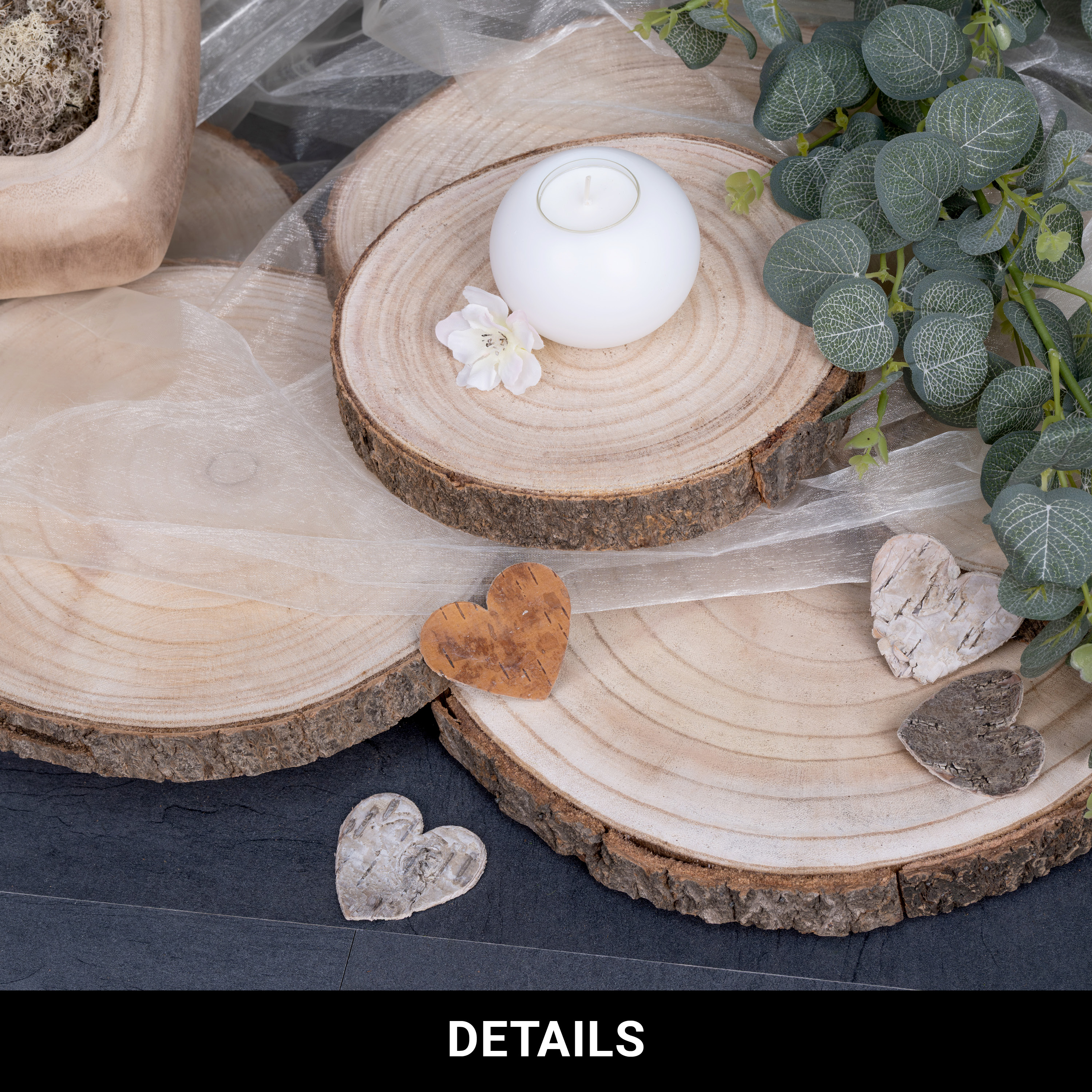 Baumscheibe - Paulownia-Holz - Ø 25 cm - VE: 6 Stück