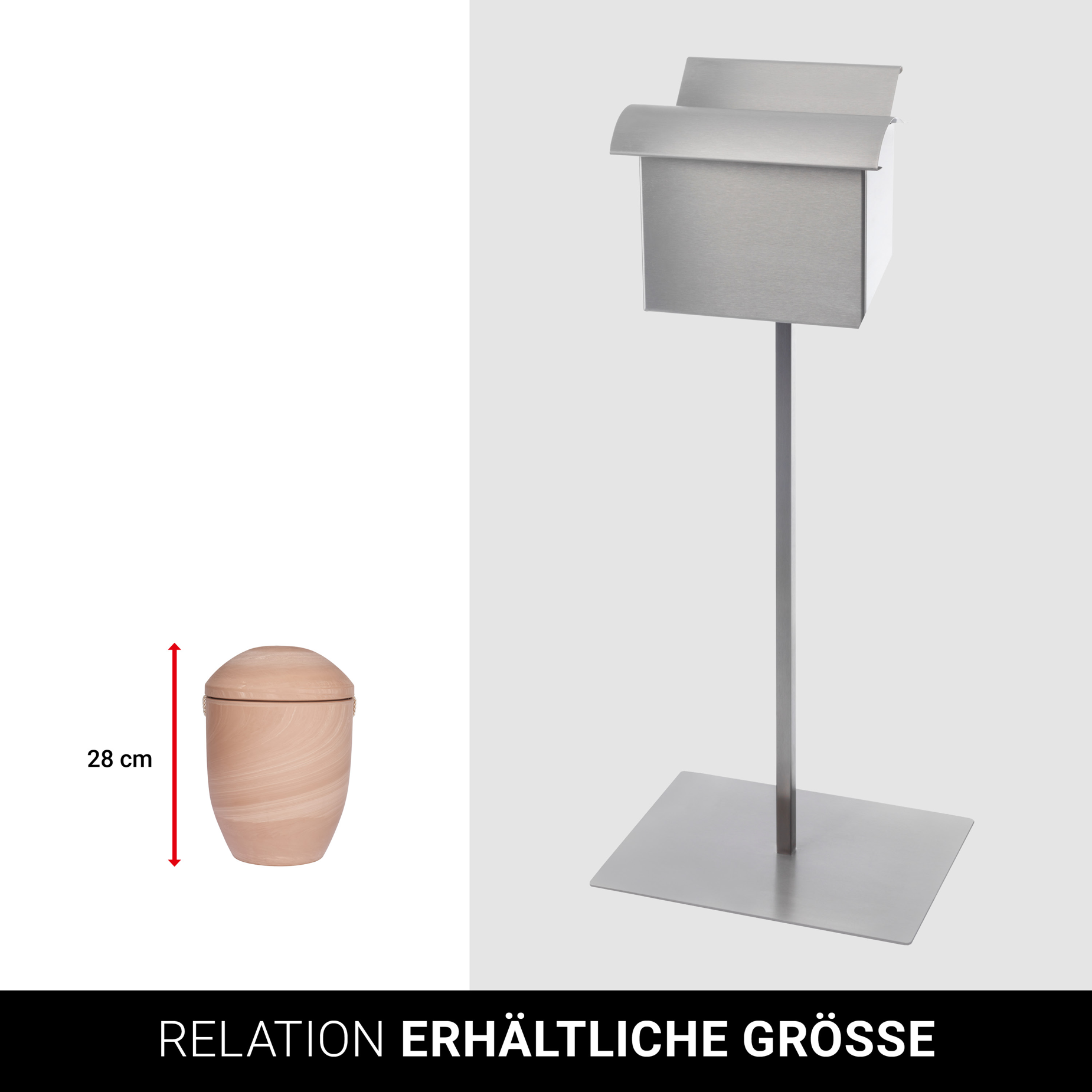 Briefkasten für Trauerkarten - Fuß Eckig