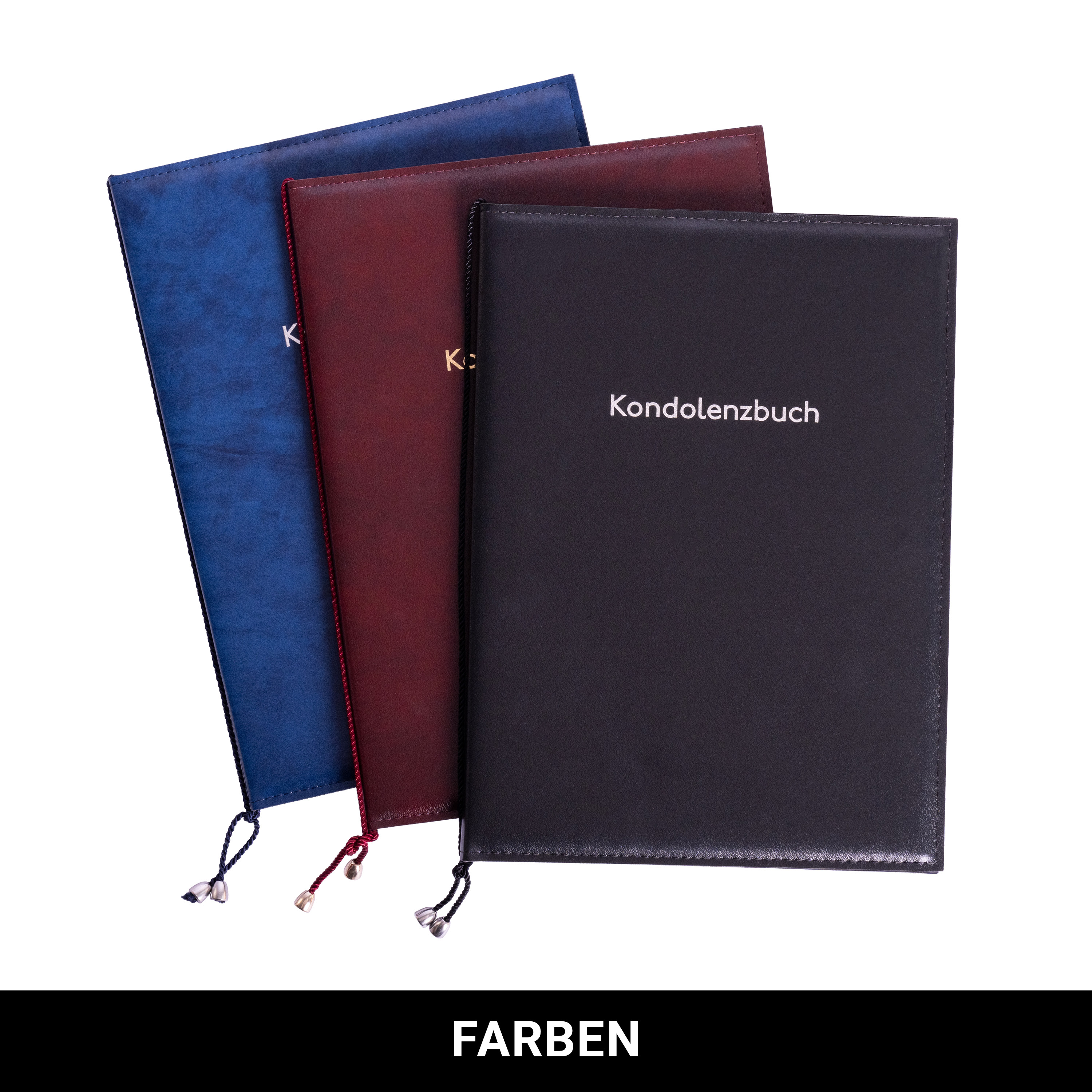 Kondolenzmappe Kunstleder - Schwarz mit Silberdruck - VE: 10 Stück