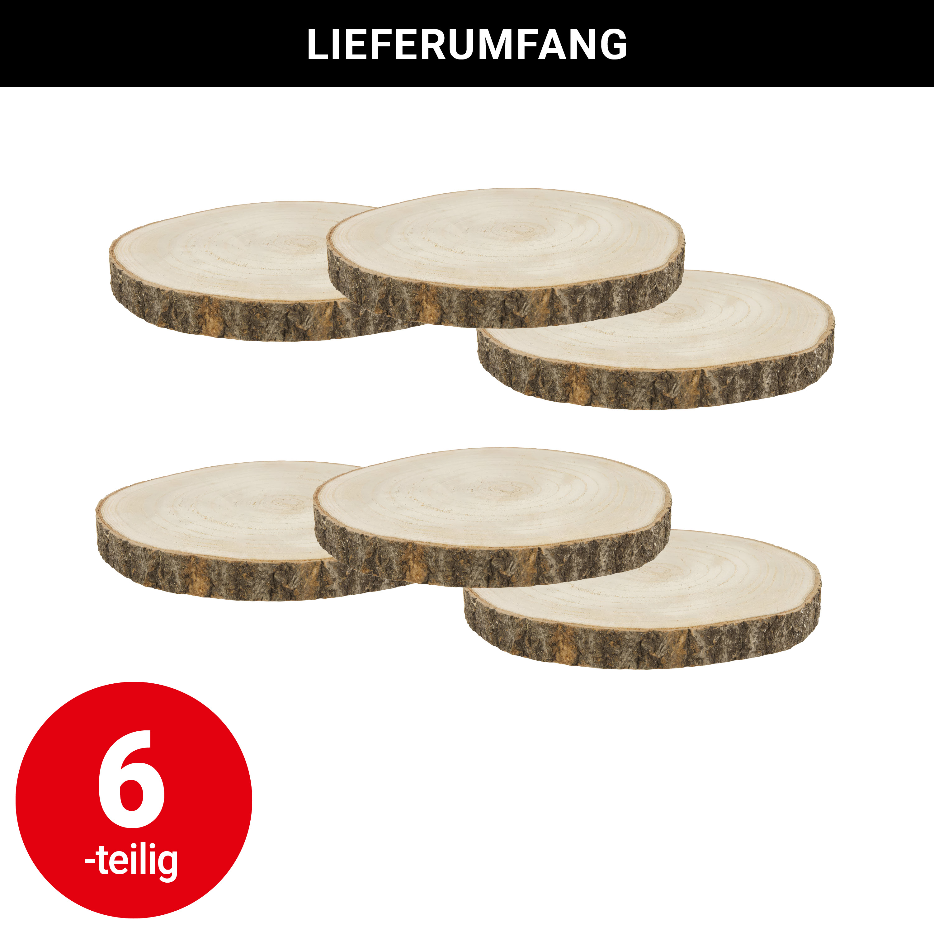 Baumscheibe - Paulownia-Holz - Ø 25 cm - VE: 6 Stück