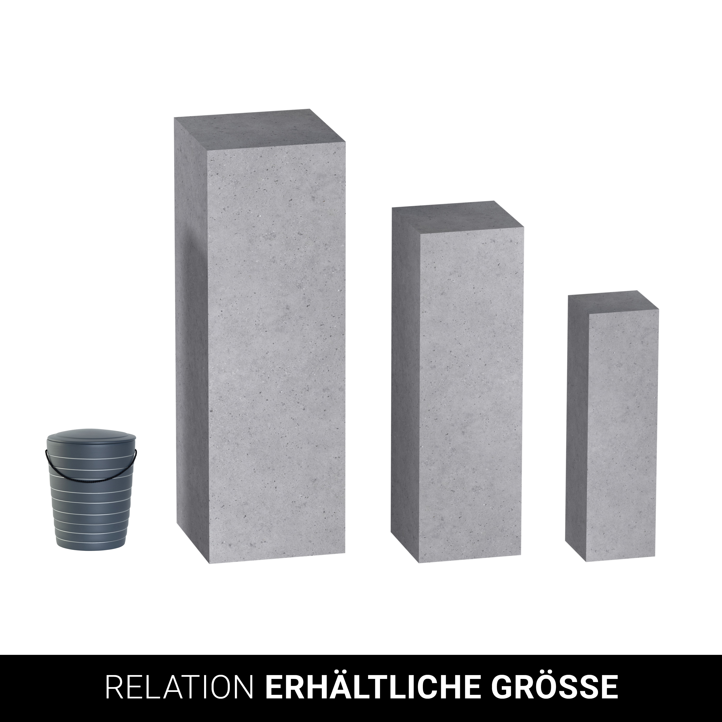 Dekosäule "Rom" Beton - grau - 3er Set