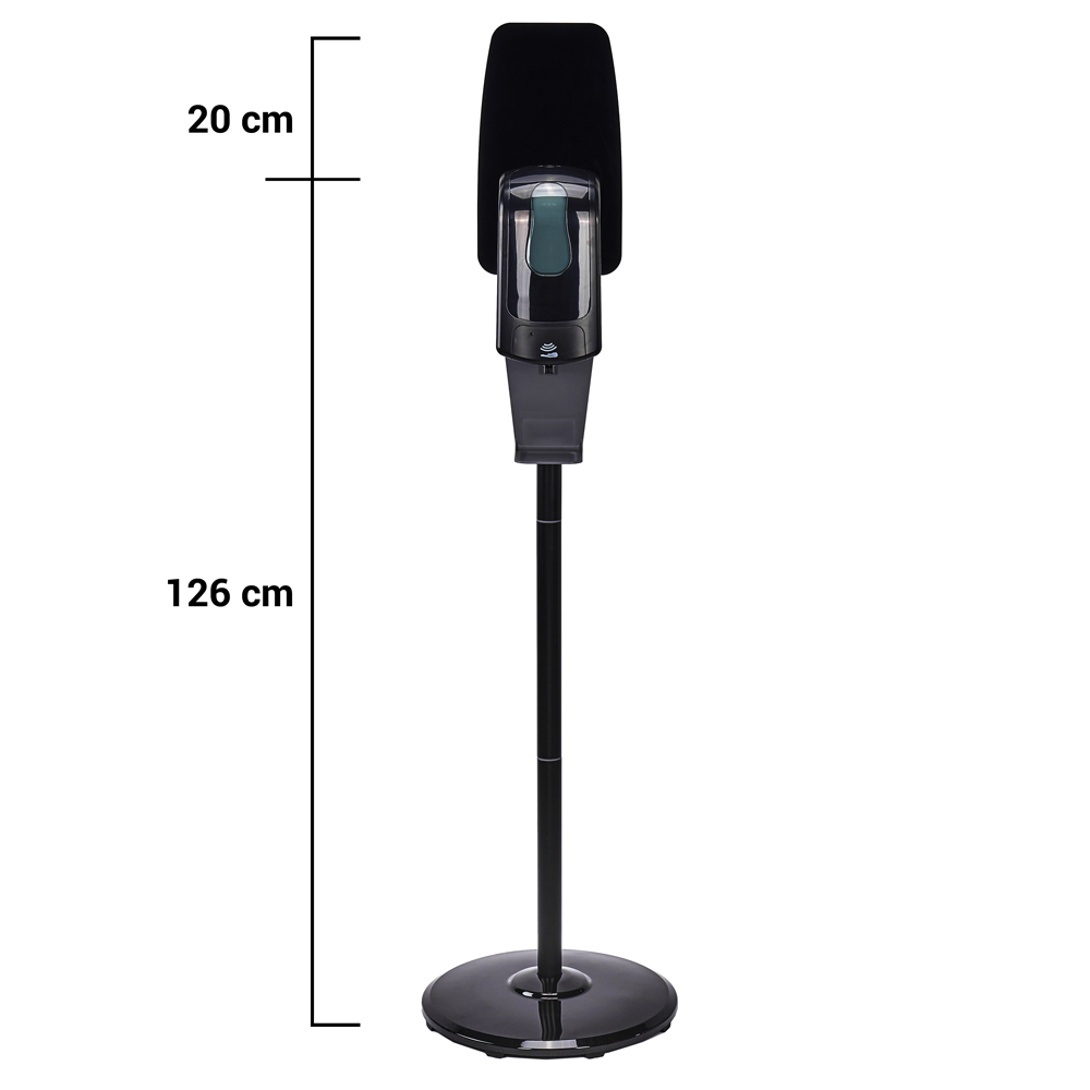 Desinfektionssäule mit Sensor in Schwarz