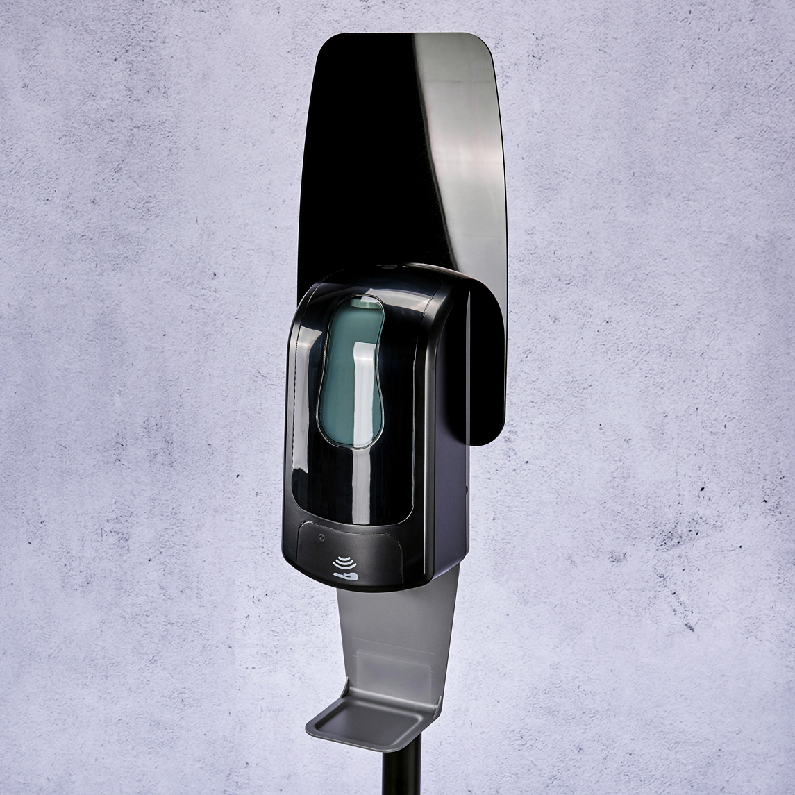 Desinfektionssäule mit Sensor in Schwarz