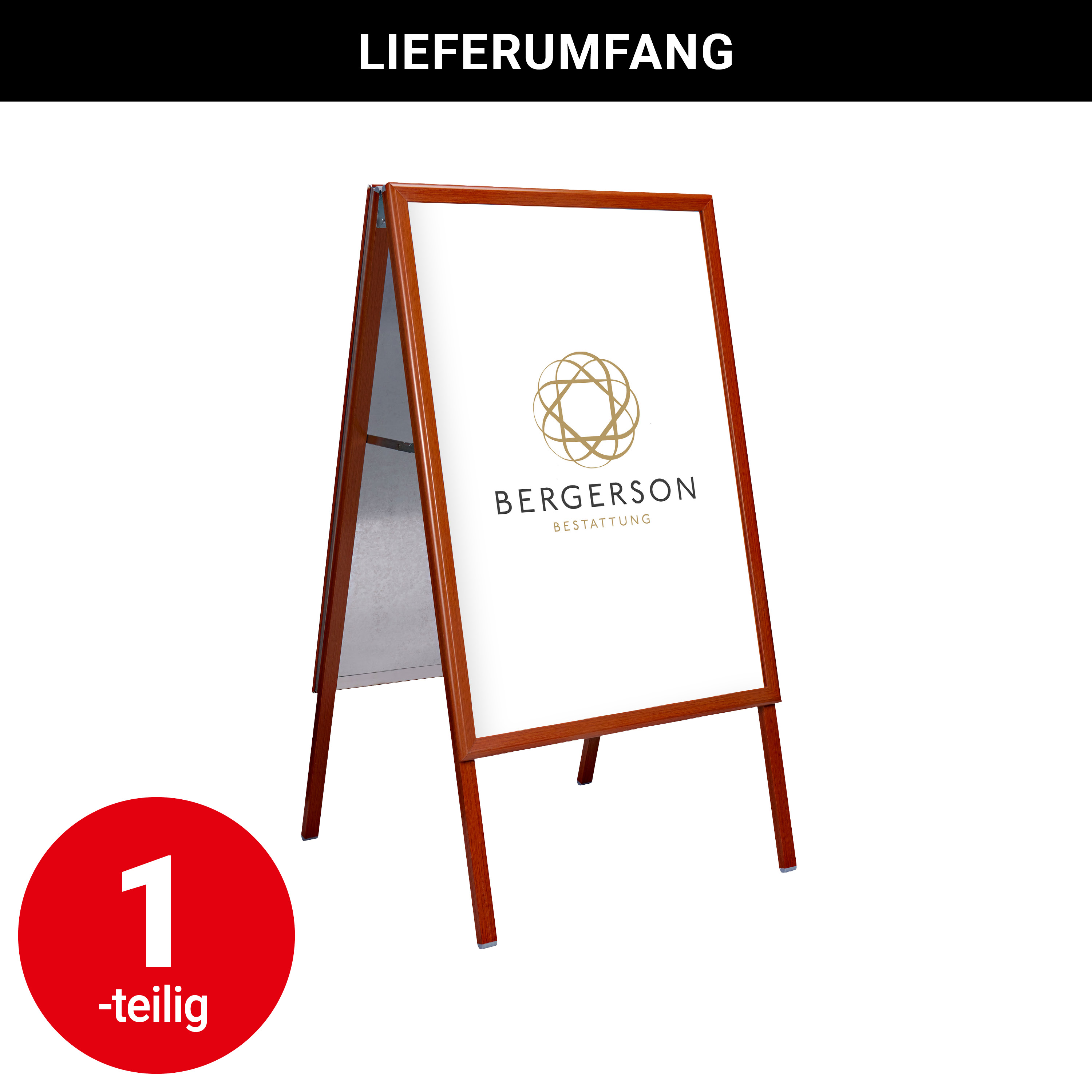 Werbeaufsteller in Holzoptik DIN A1