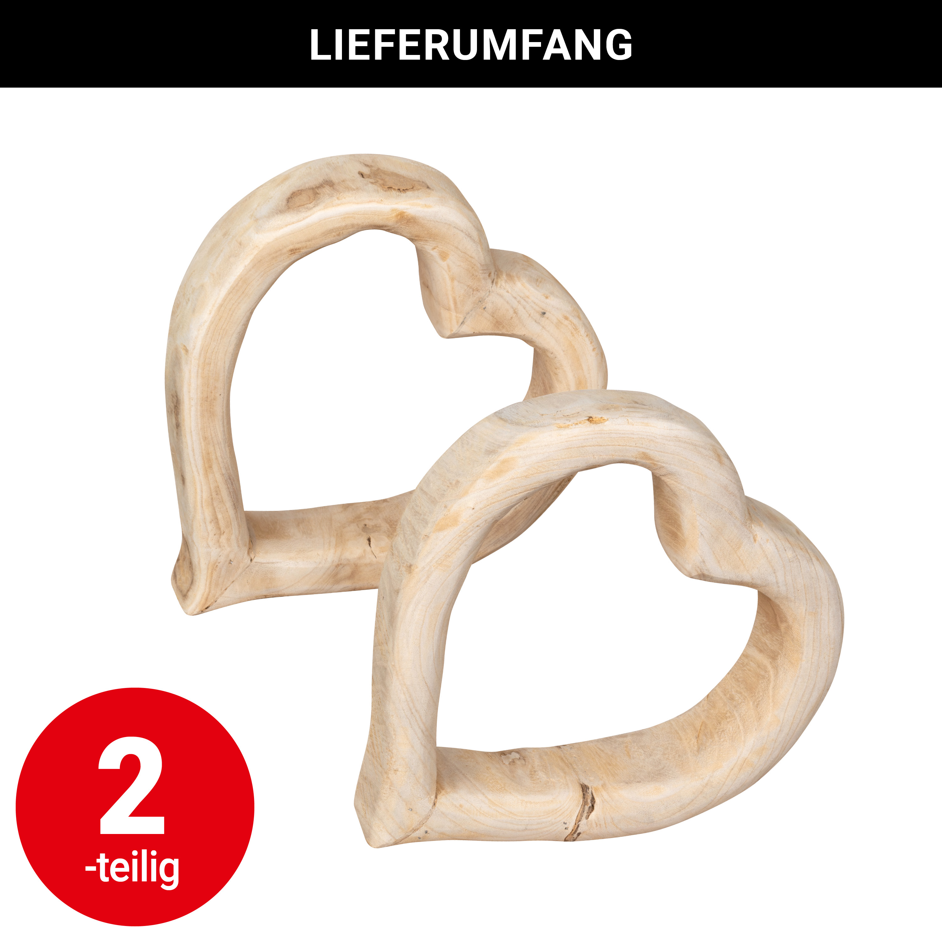 Dekoherz - Paulownia-Holz/offen - VE: 2 Stück