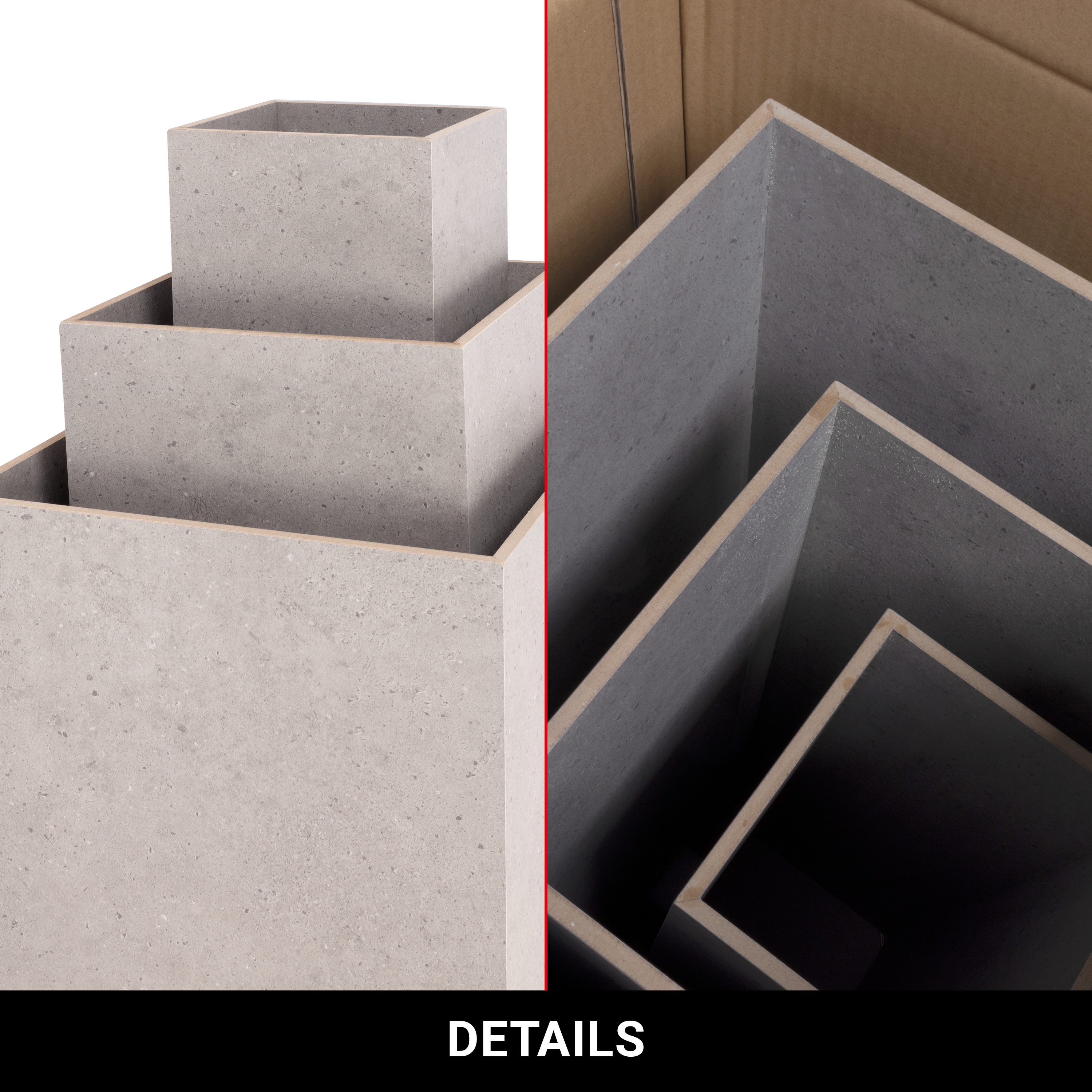 Dekosäule "Rom" Beton - grau - 3er Set