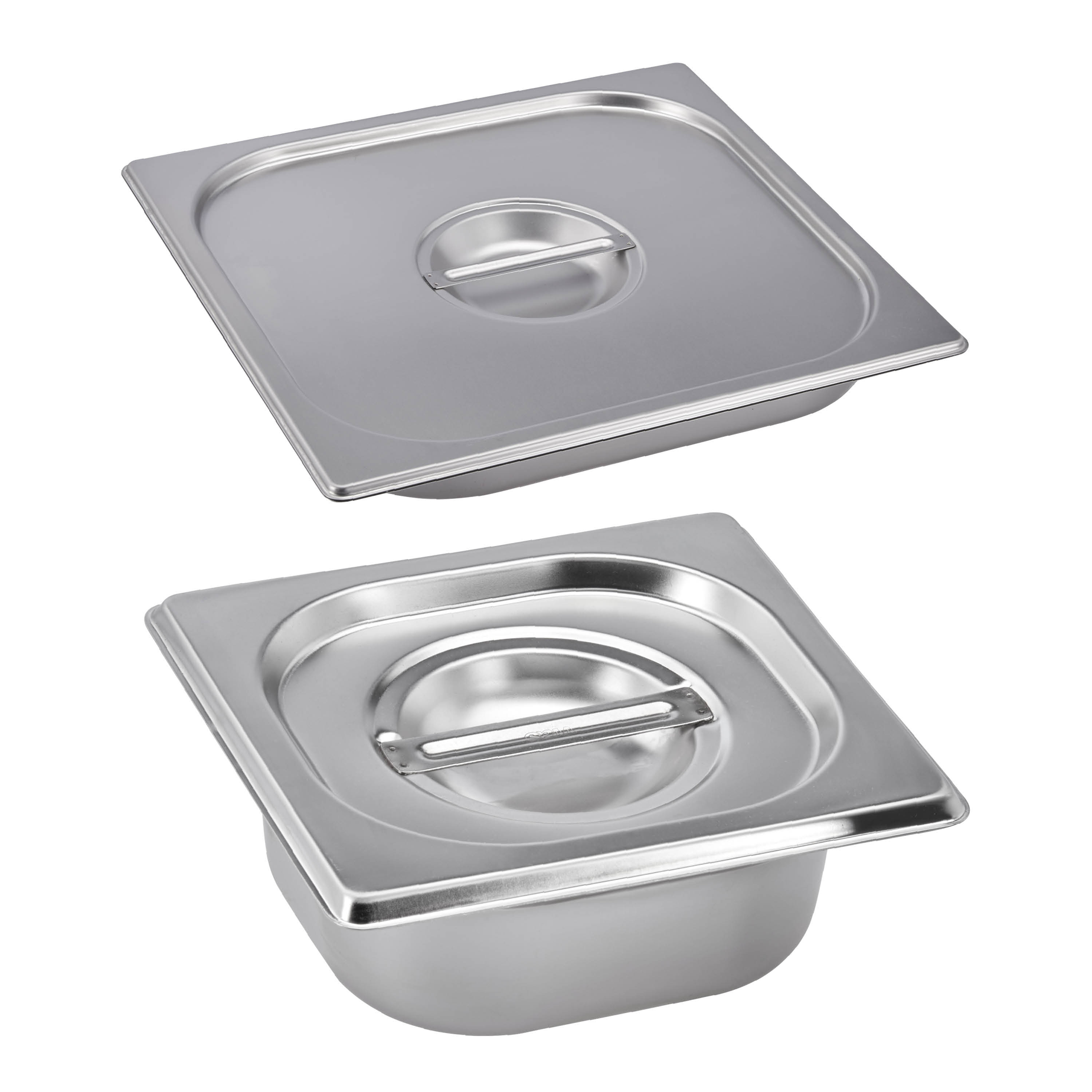 Edelstahlschalen mit Deckel - 2 Stück