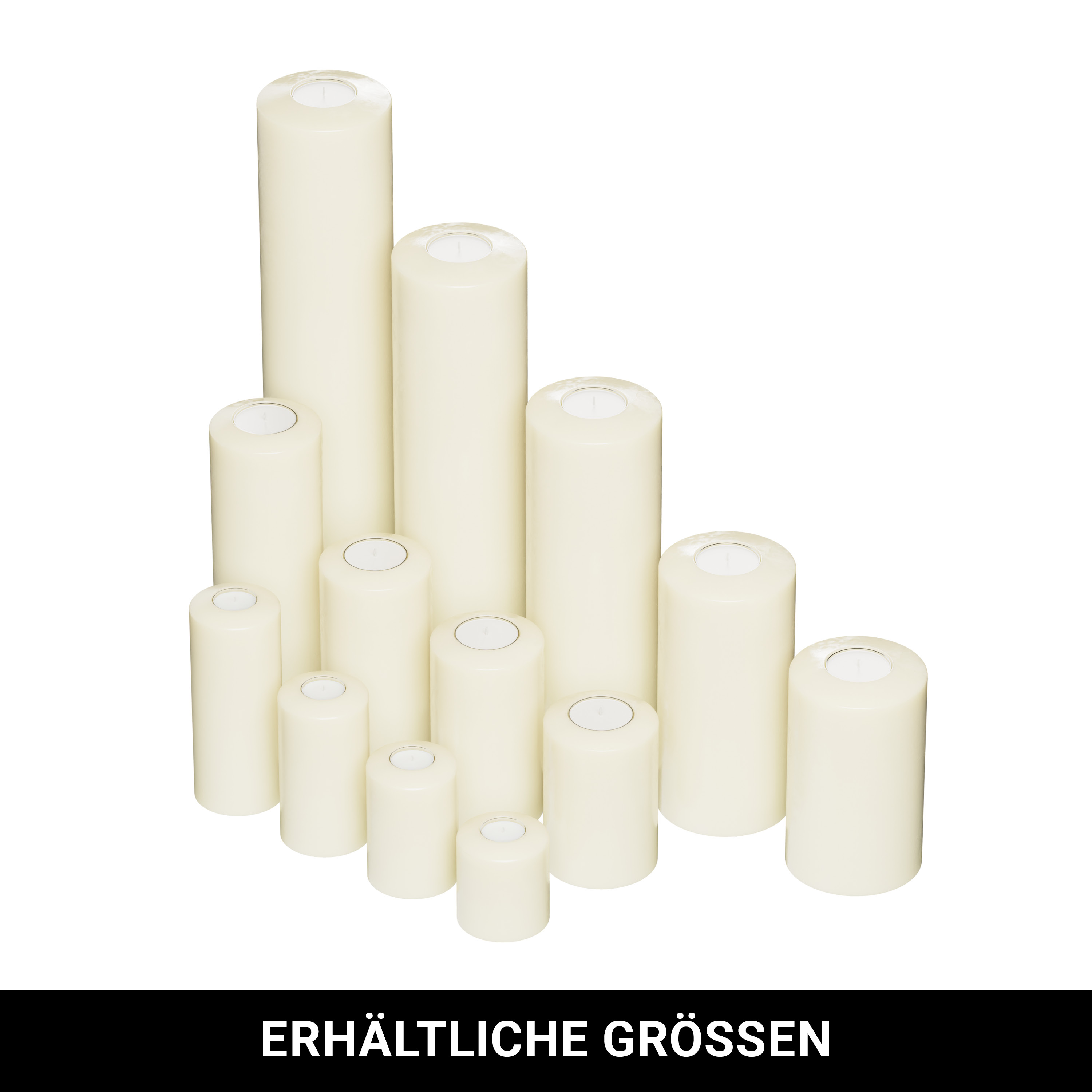 Kerze Tempus - creme - Ø12cm H 45cm