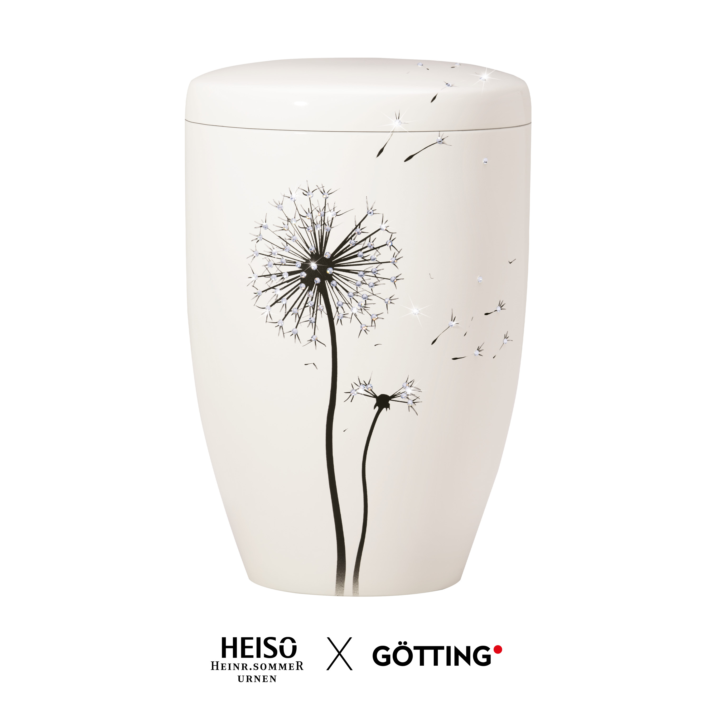 Heiso Naturstoffurne "Avantgarde mit Swarowski Crystals" - Pusteblume
