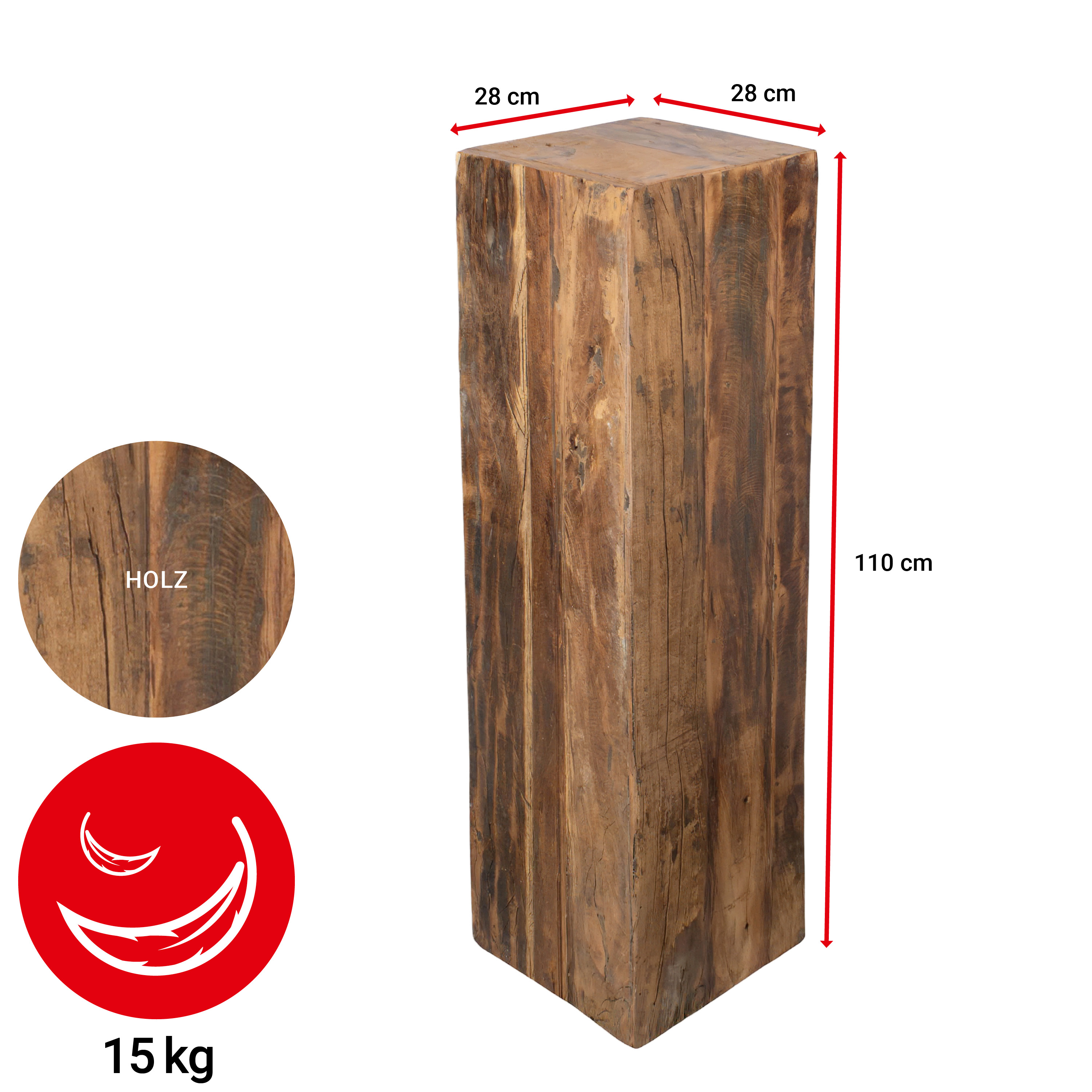 Dekosäule "Vintage" - 110 cm - VE: 1 Stück