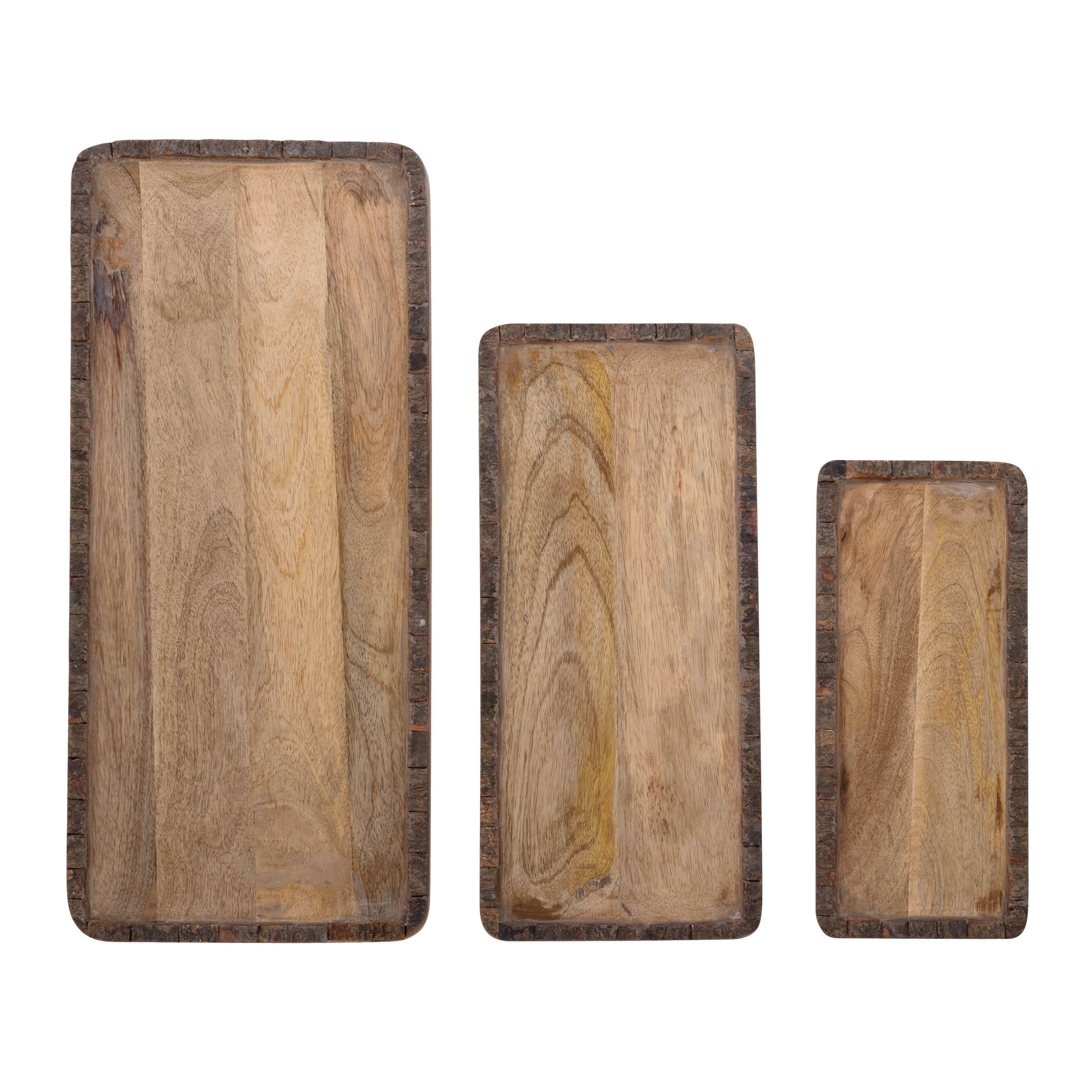 Dekoteller "Wooden" - Set: 3-teilig