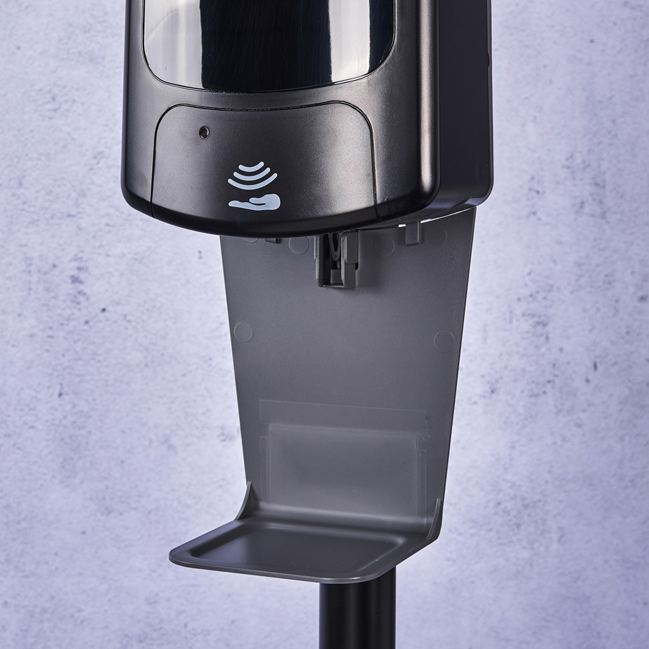 Desinfektionssäule mit Sensor in Schwarz