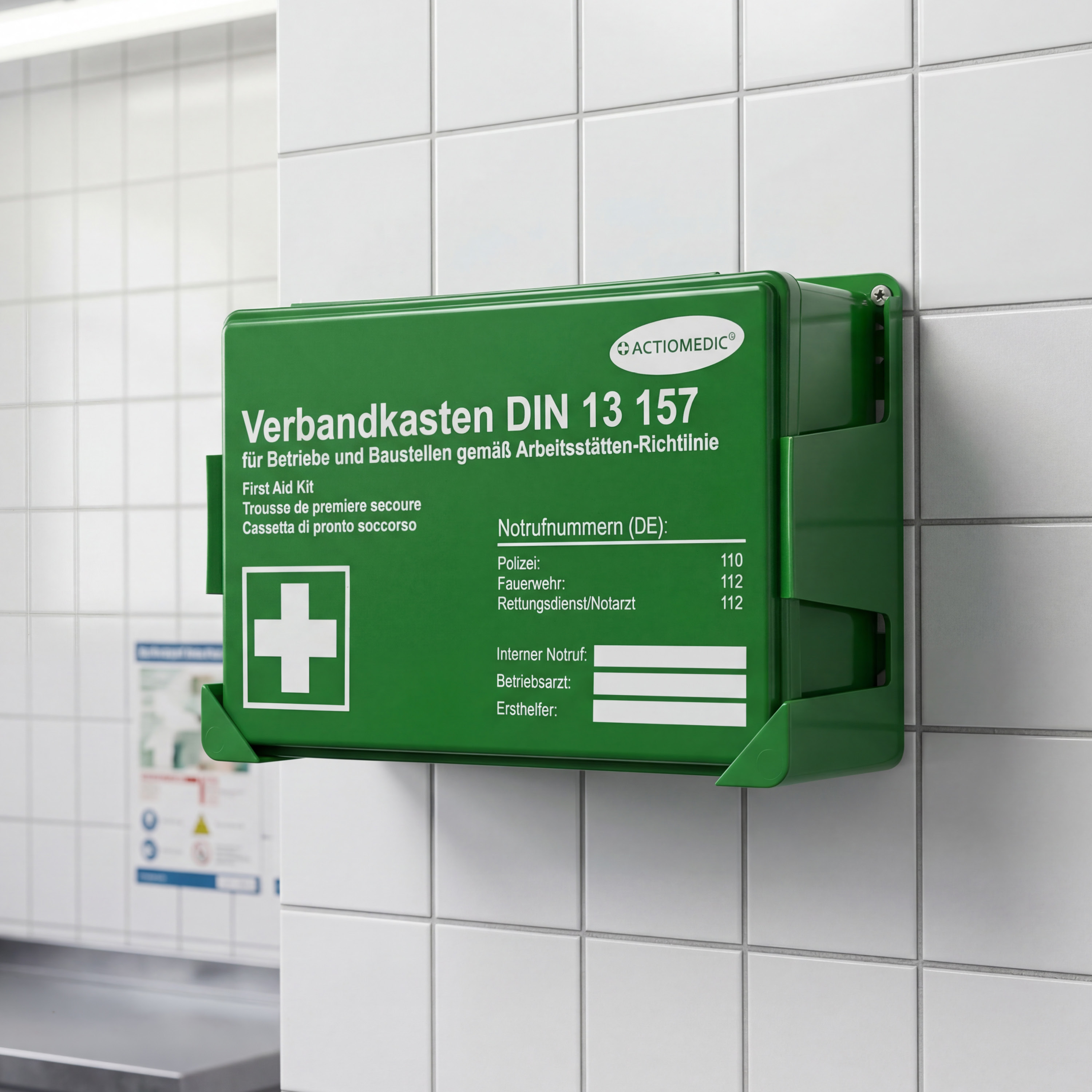 Verbandkasten für Betriebe DIN 13 157 - mit Wandhalterung