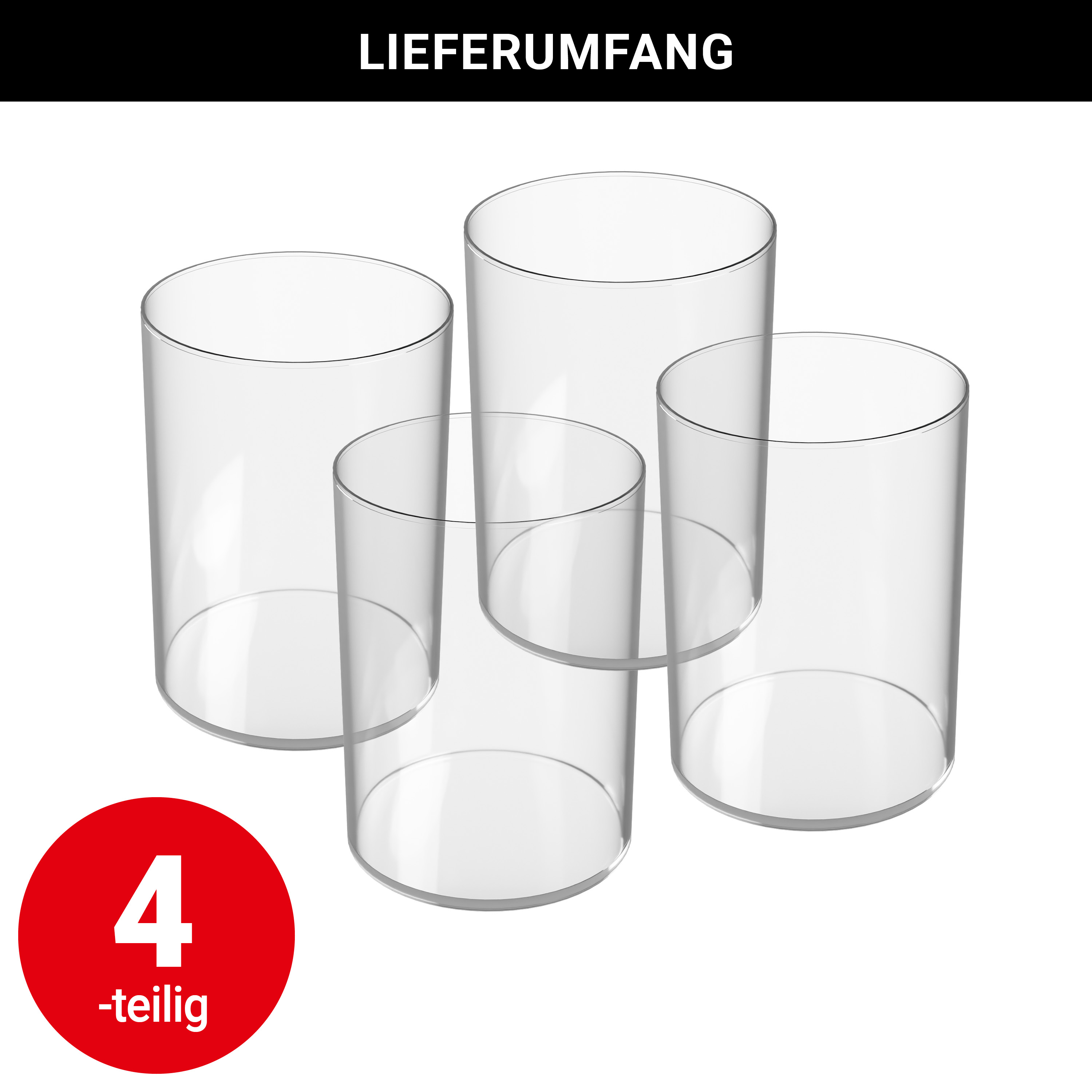 Glasvase - rund/klar - Ø 19,5 cm - VE: 4 Stück