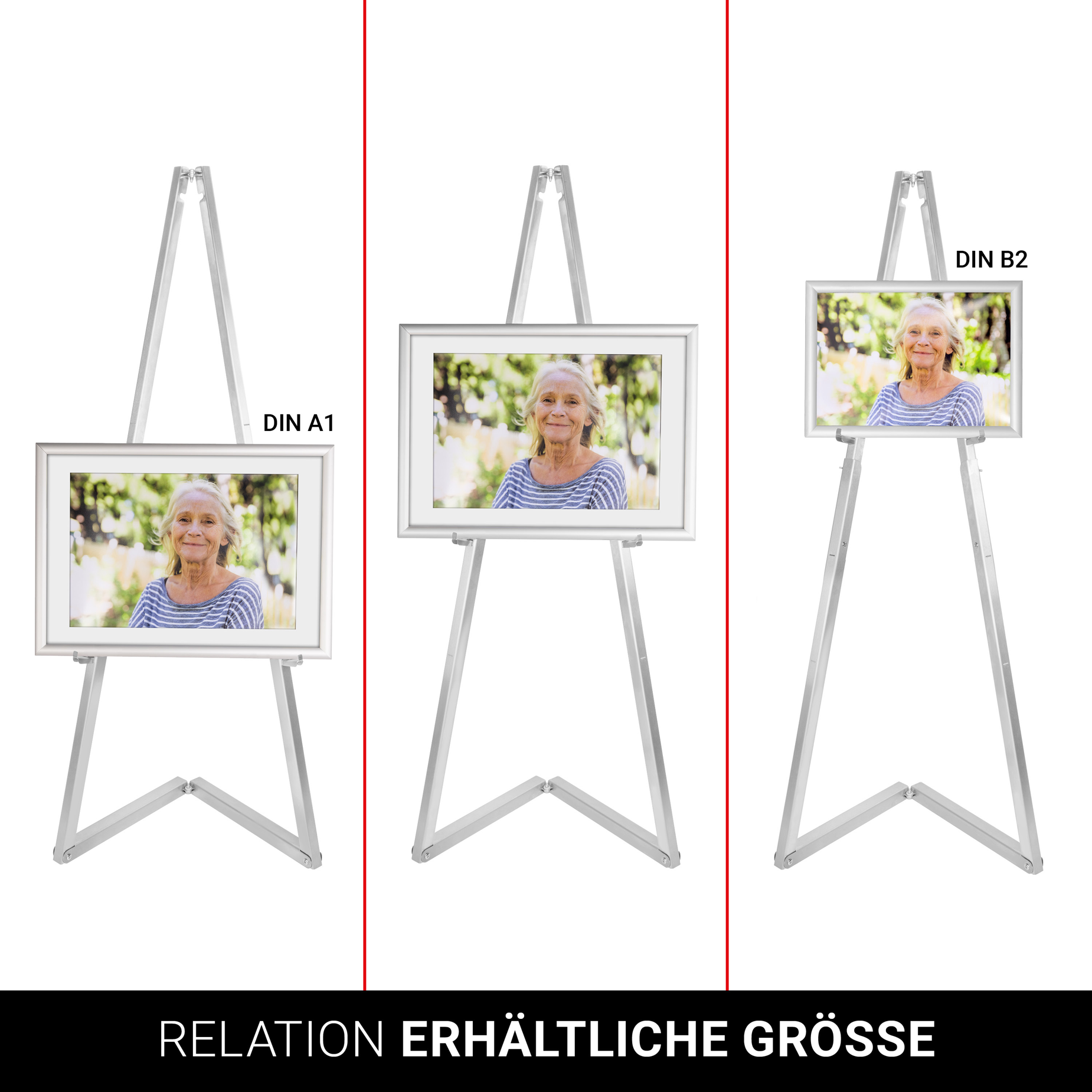 Staffelei aus Edelstahl - Klappbar