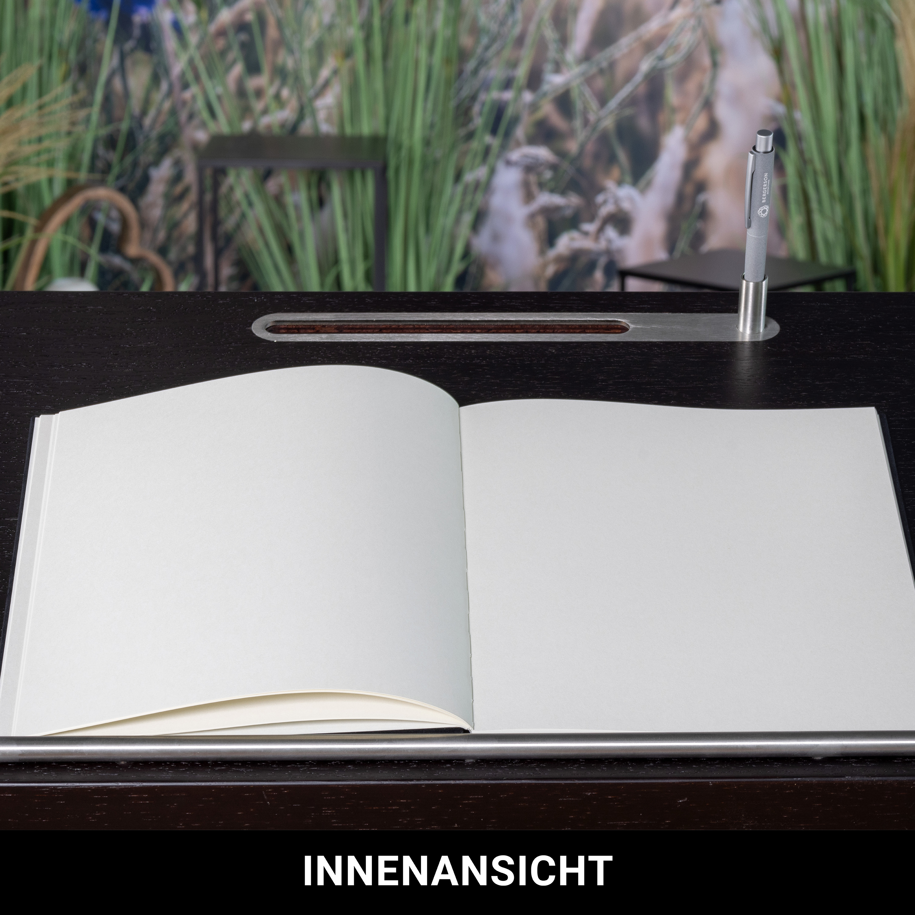 Kondolenzbuch aus Velours - blanko -  schwarz - unbedruckt